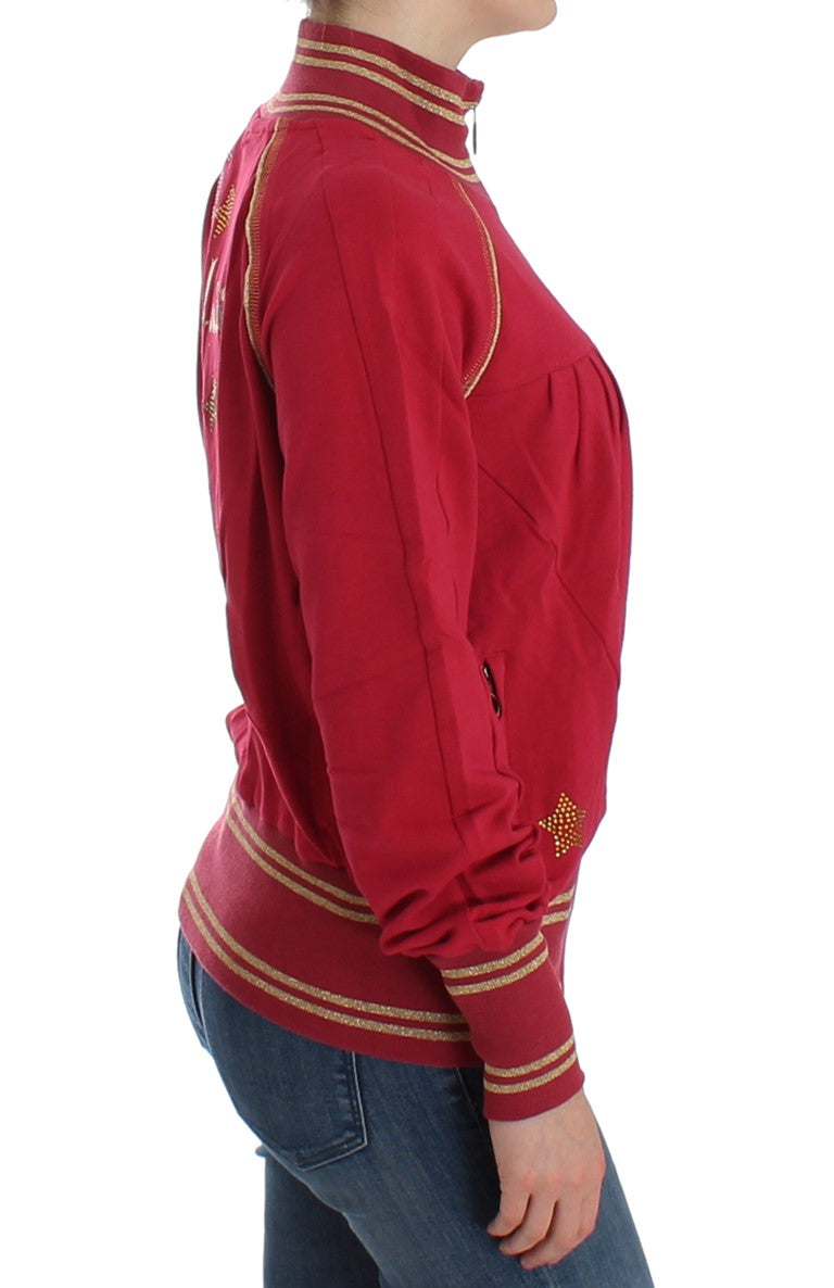John Galliano Pink Mock Zip Cardigan Sweatshirt Pulover