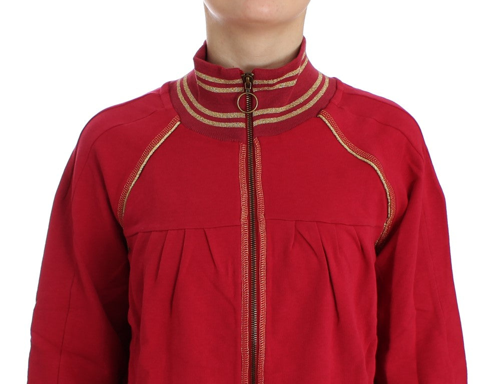 John Galliano Pink Mock Zip Cardigan Sweatshirt Pulover