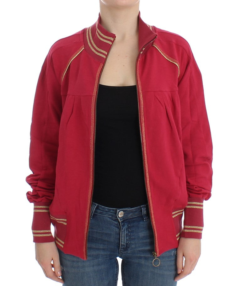 John Galliano Pink Mock Zip Cardigan Sweatshirt Pulover