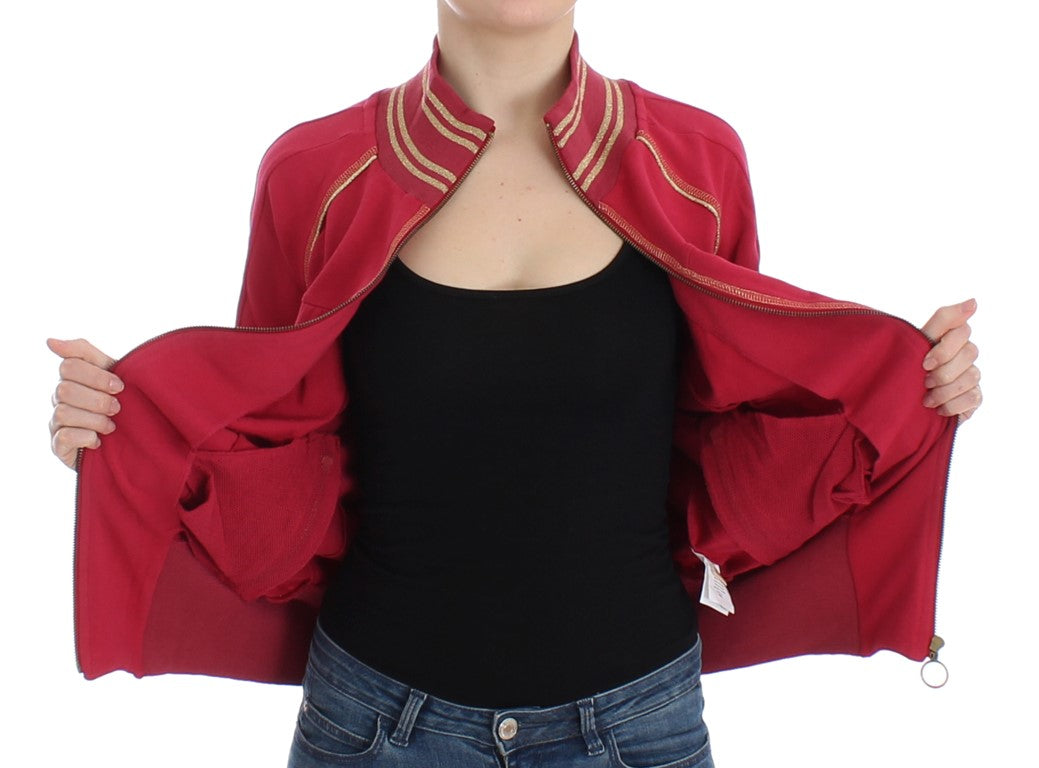 John Galliano Pink Mock Zip Cardigan Sweatshirt Pulover