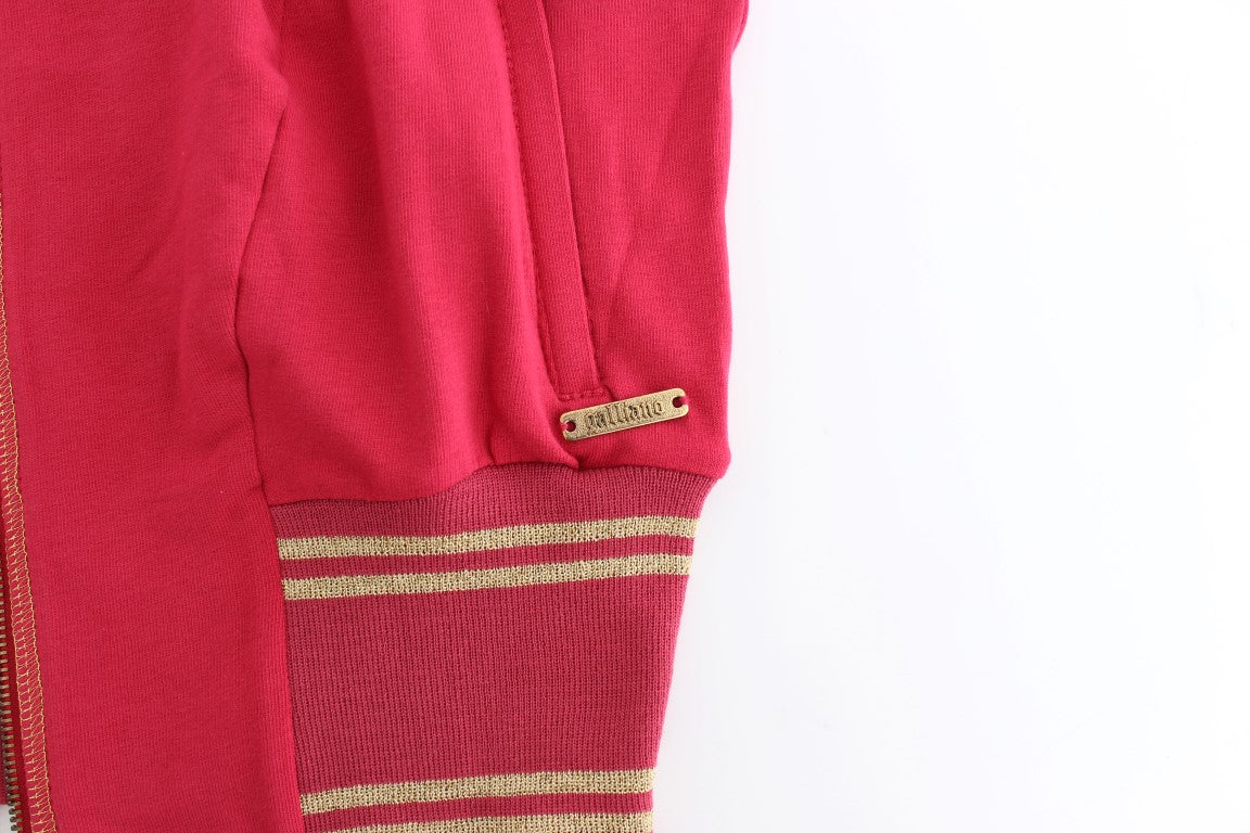 John Galliano Pink Mock Zip Cardigan Sweatshirt Pulover