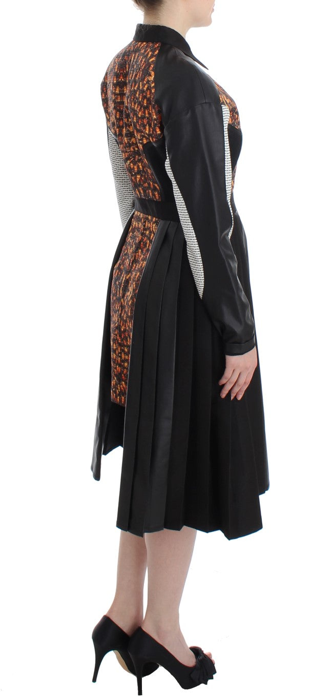 Елегантна многоцветна рокля-риза с дълъг ръкав KAALE SUKTAE