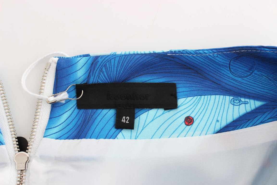 Елегантна пола до коляното с фресков принт Koonhor