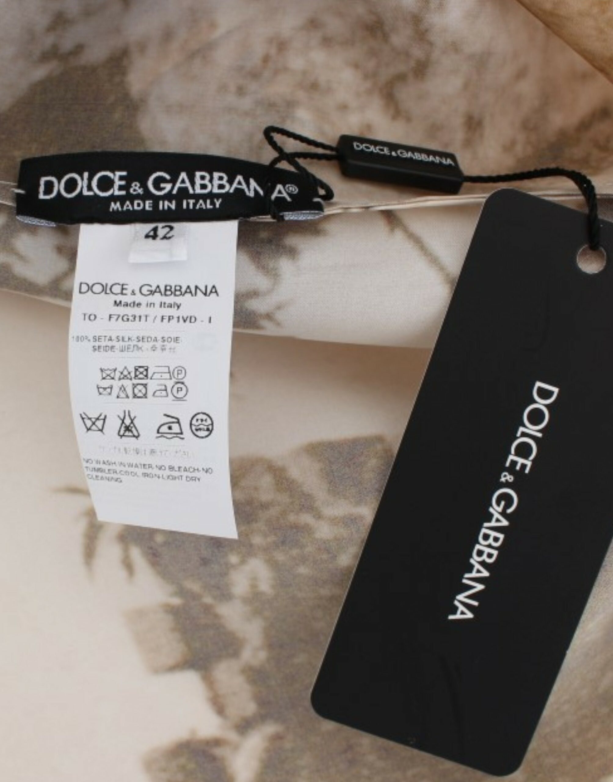 Копринена блуза Dolce & Gabbana Brown Taormina