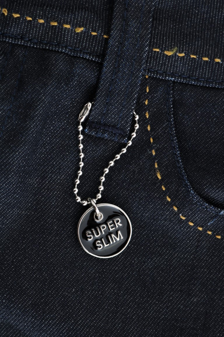 Дънки Costume National Chic в тъмносини супер слим крой