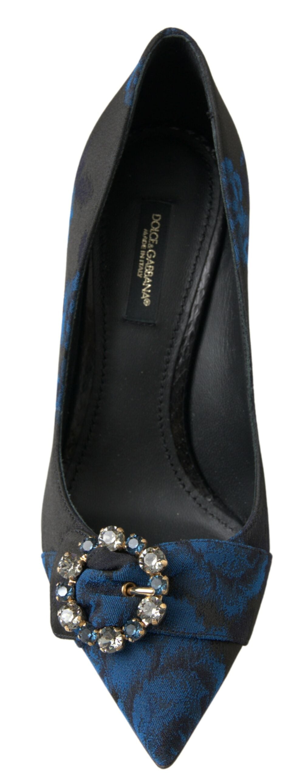 Dolce & Gabbana Blue Floral Ayers Crystal Pumps обувки