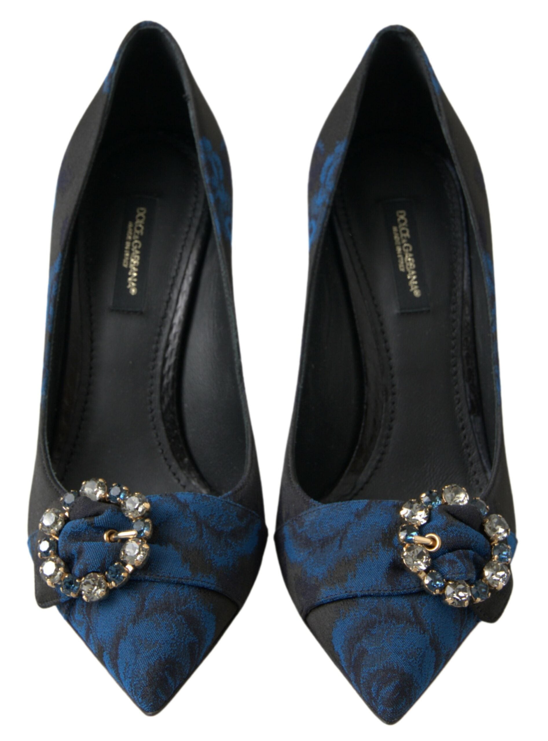 Dolce & Gabbana Blue Floral Ayers Crystal Pumps обувки