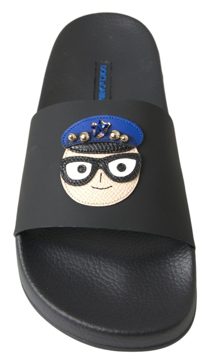 Dolce & Gabbana Black Slides Сандали Плажни обувки Saint Barth