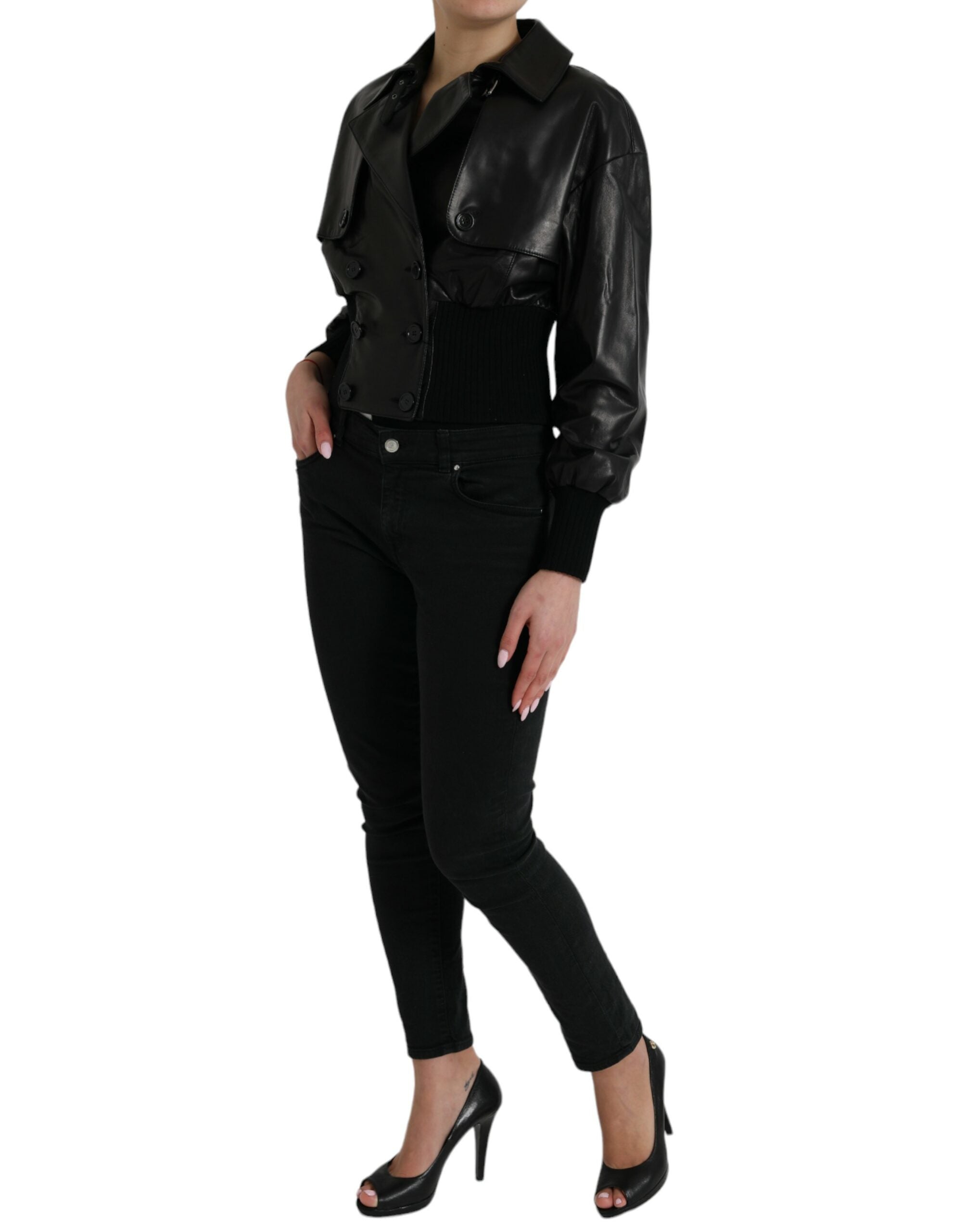 Dolce & Gabbana Elegant Black Leather Blouson Jacket