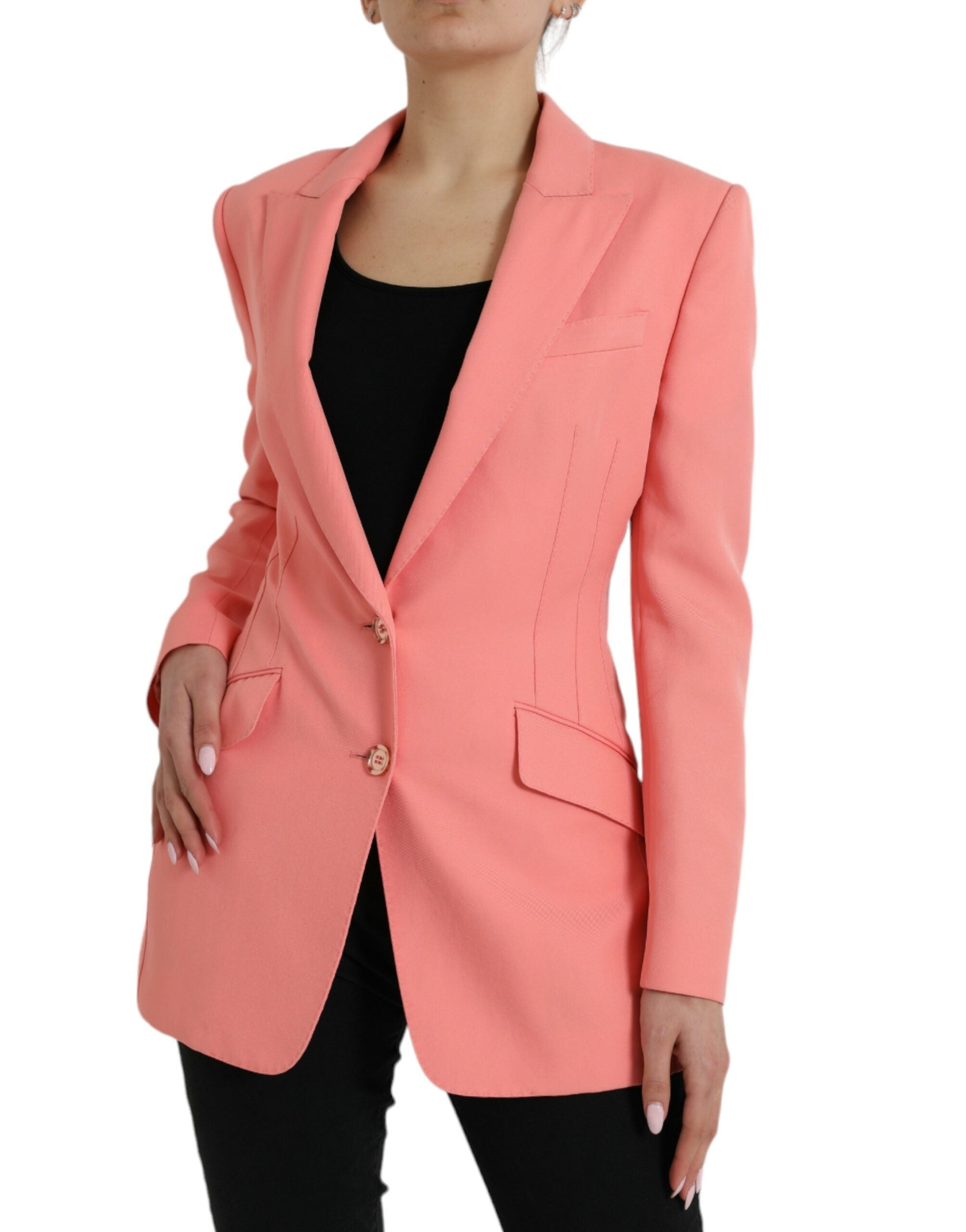 Dolce & Gabbana Chic Pink Peak Lapel Blazer