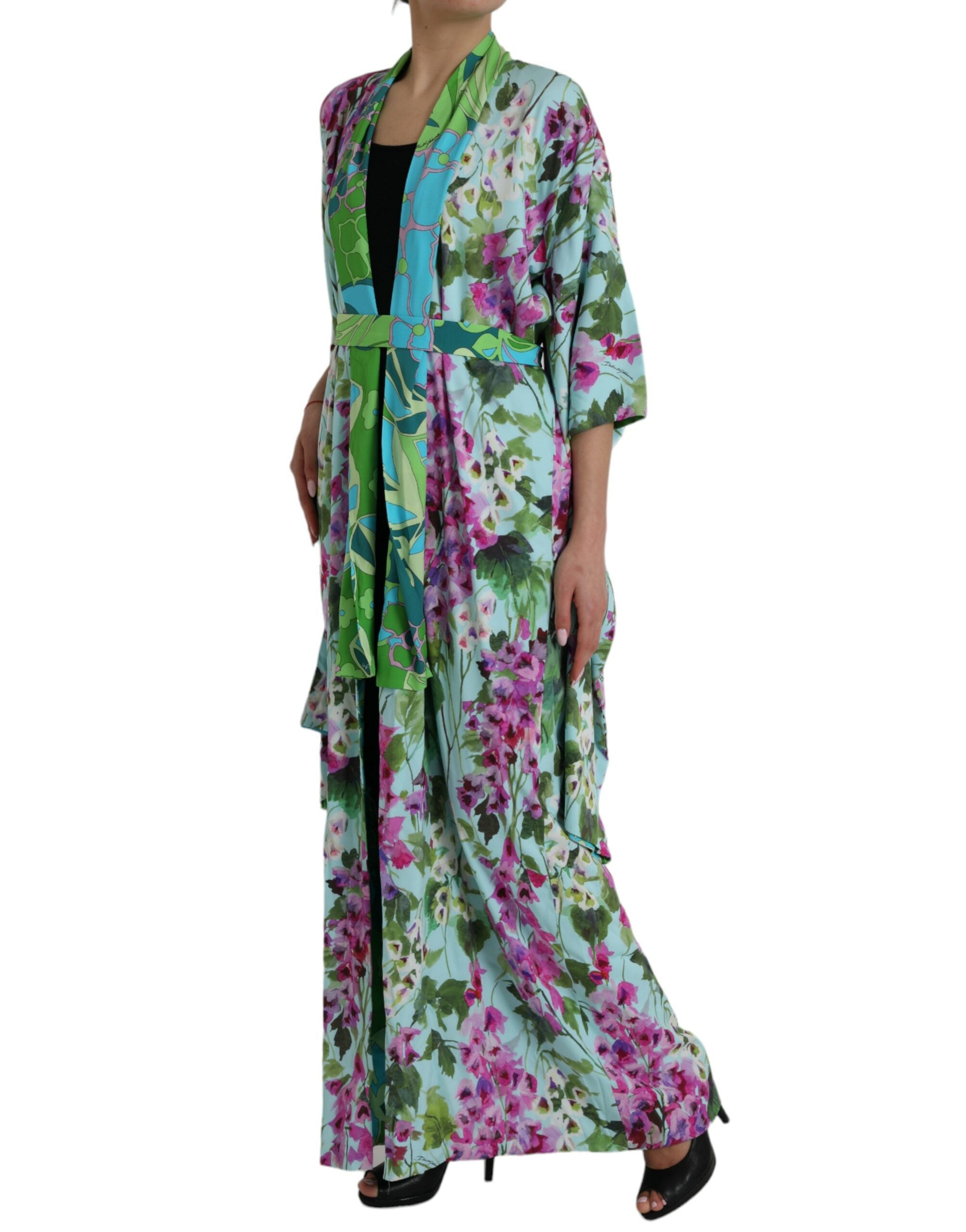 Dolce & Gabbana Elegant Floral Silk Bathrobe Jacket