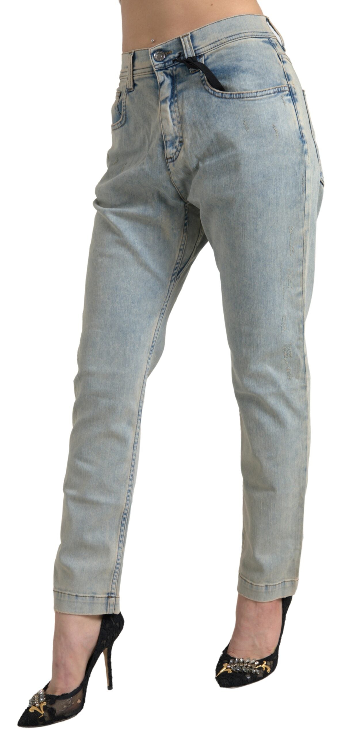 Dolce & Gabbana Chic Mid Waist Skinny Jeans in Blue