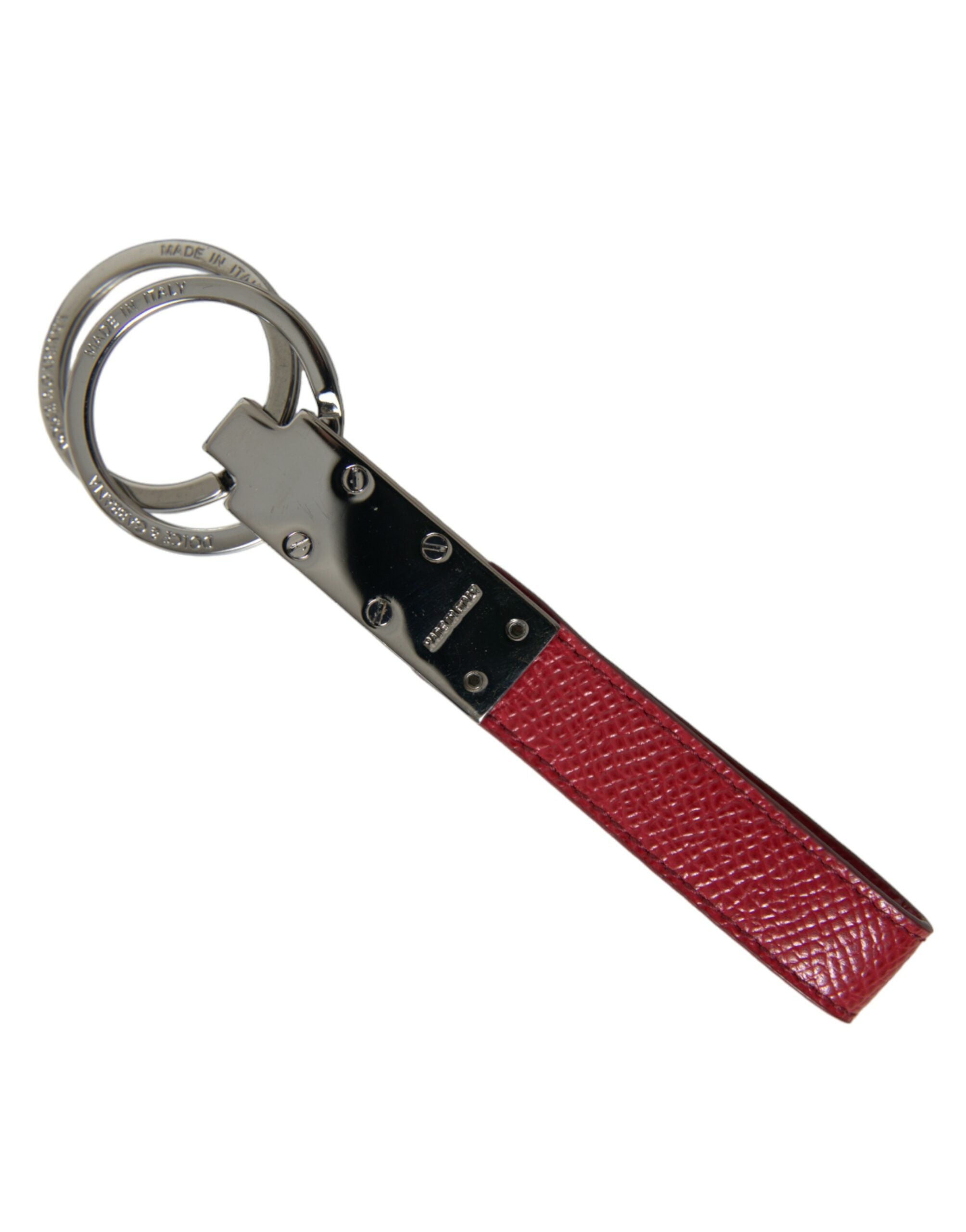 Dolce & Gabbana Elegant Red Leather Trifold Key Holder Case