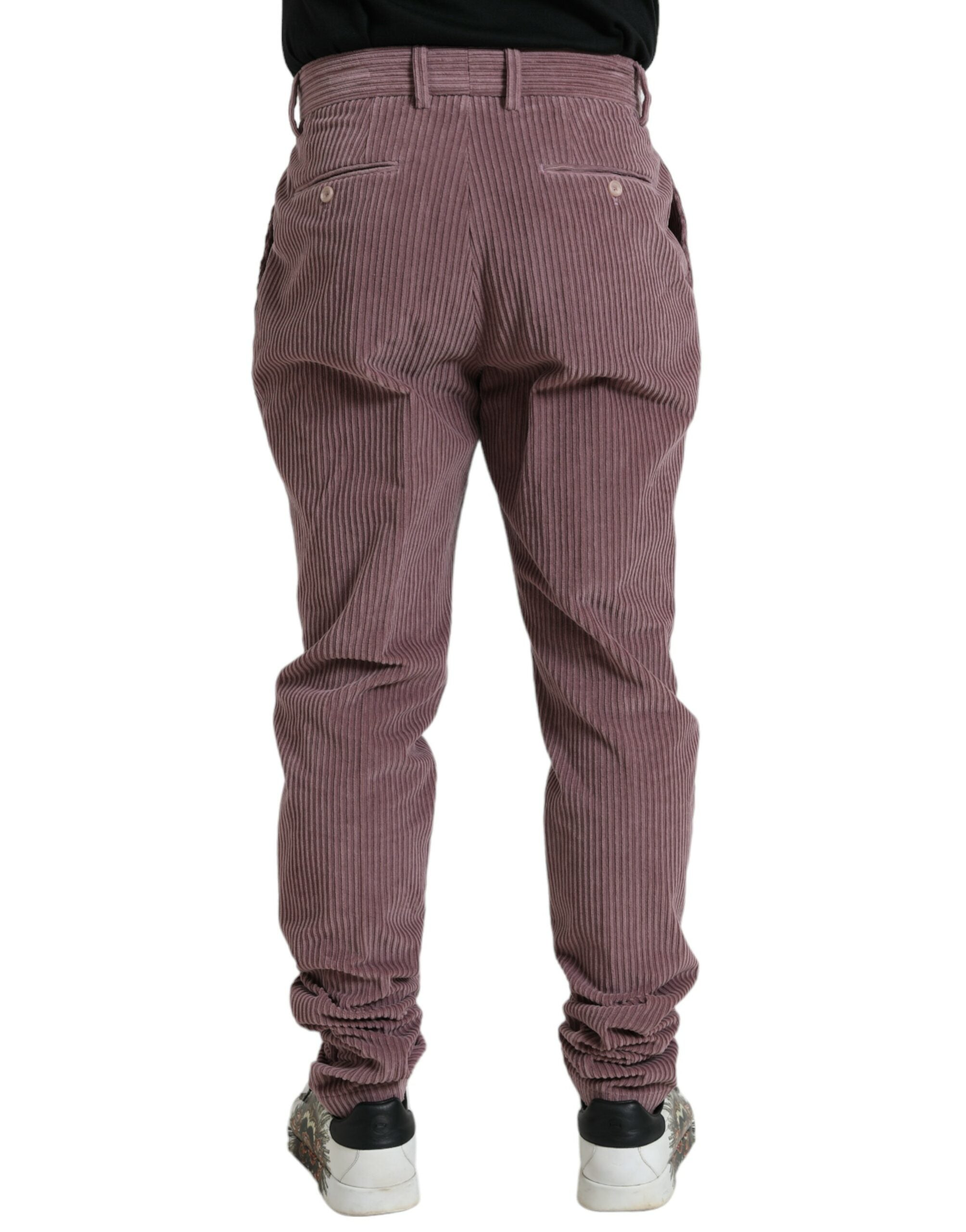 Dolce & Gabbana Purple Corduroy Cotton Stretch Skinny Pants