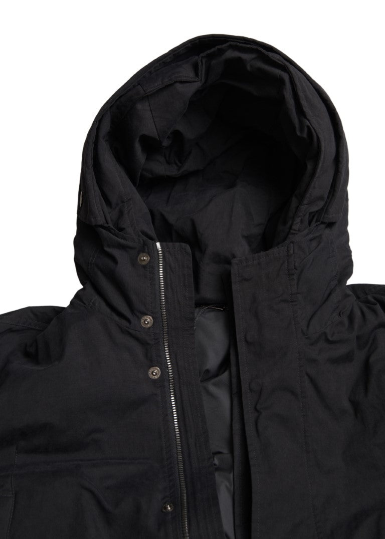 Памучно яке Dolce & Gabbana Black Hooded Parka
