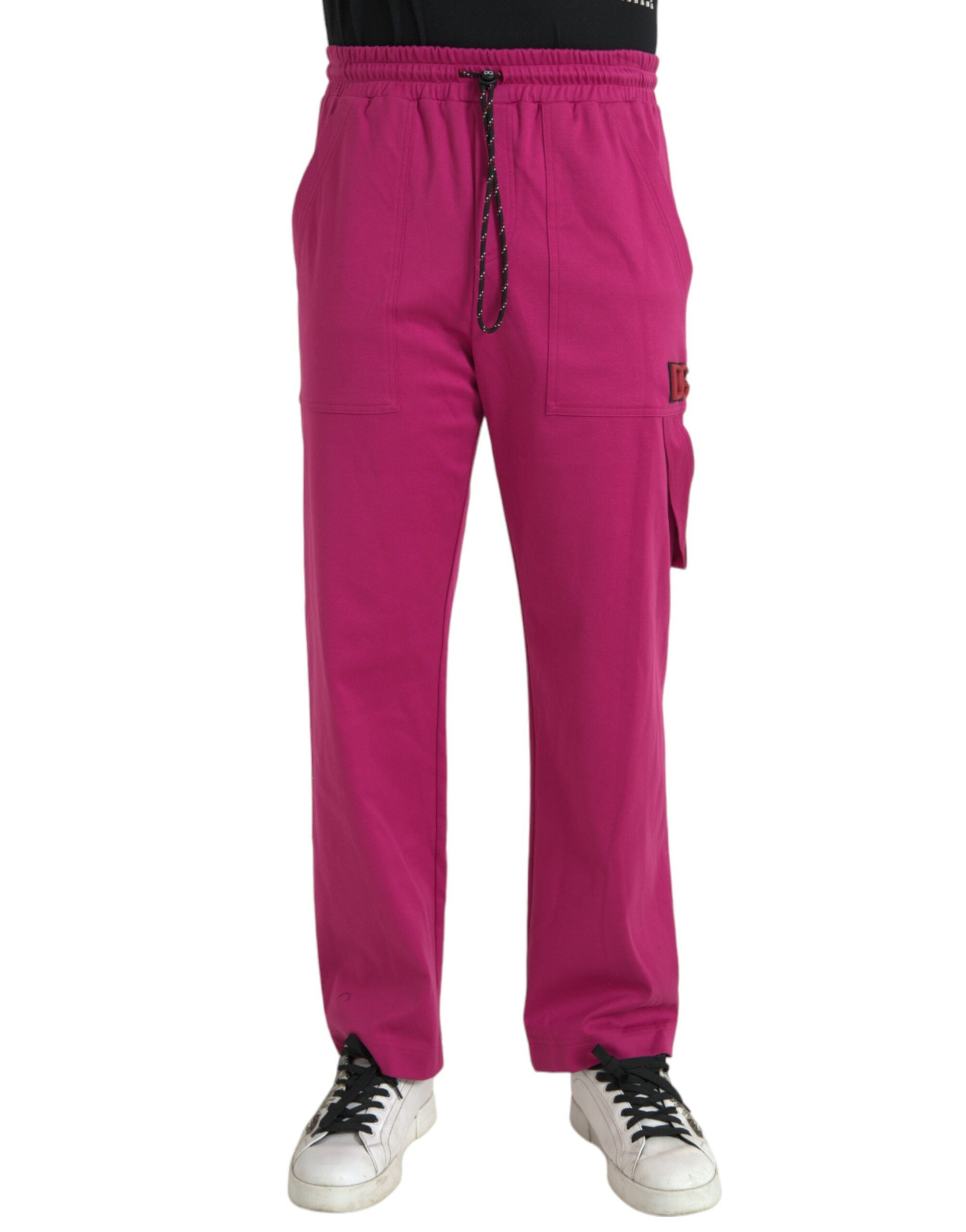 Dolce & Gabbana Pink Logo Cargo Cotton Jogger Sweatpants Pants