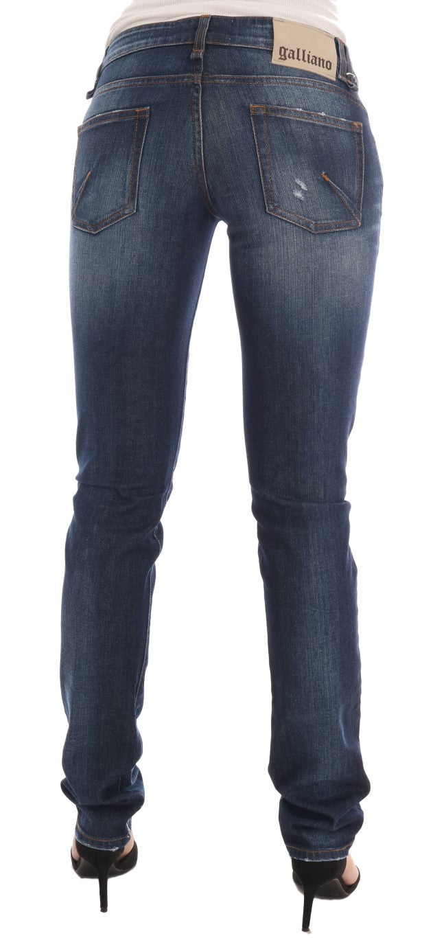 John Galliano Blue Wash Cotton Stretch Skinny Jeans