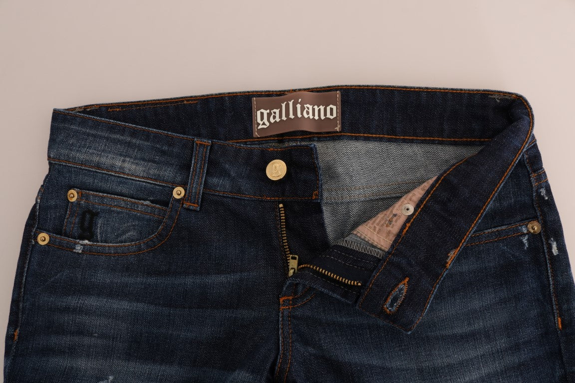 John Galliano Blue Wash Cotton Stretch Skinny Jeans