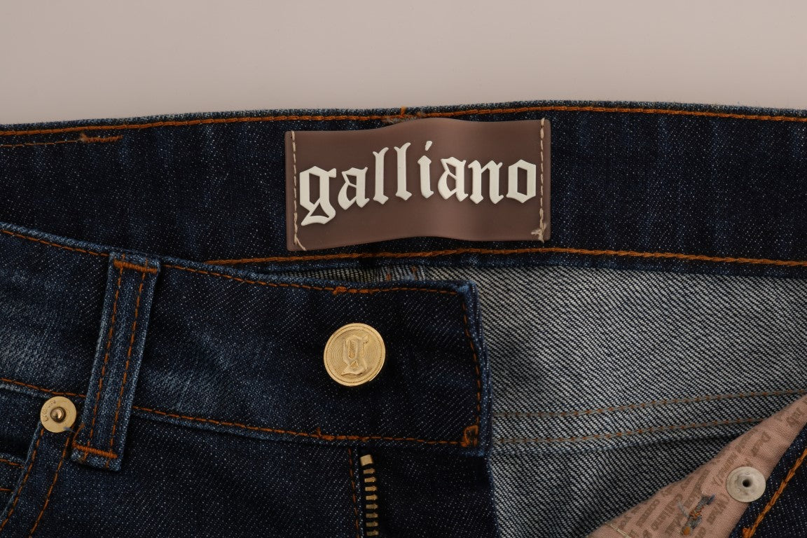 John Galliano Blue Wash Cotton Stretch Skinny Jeans