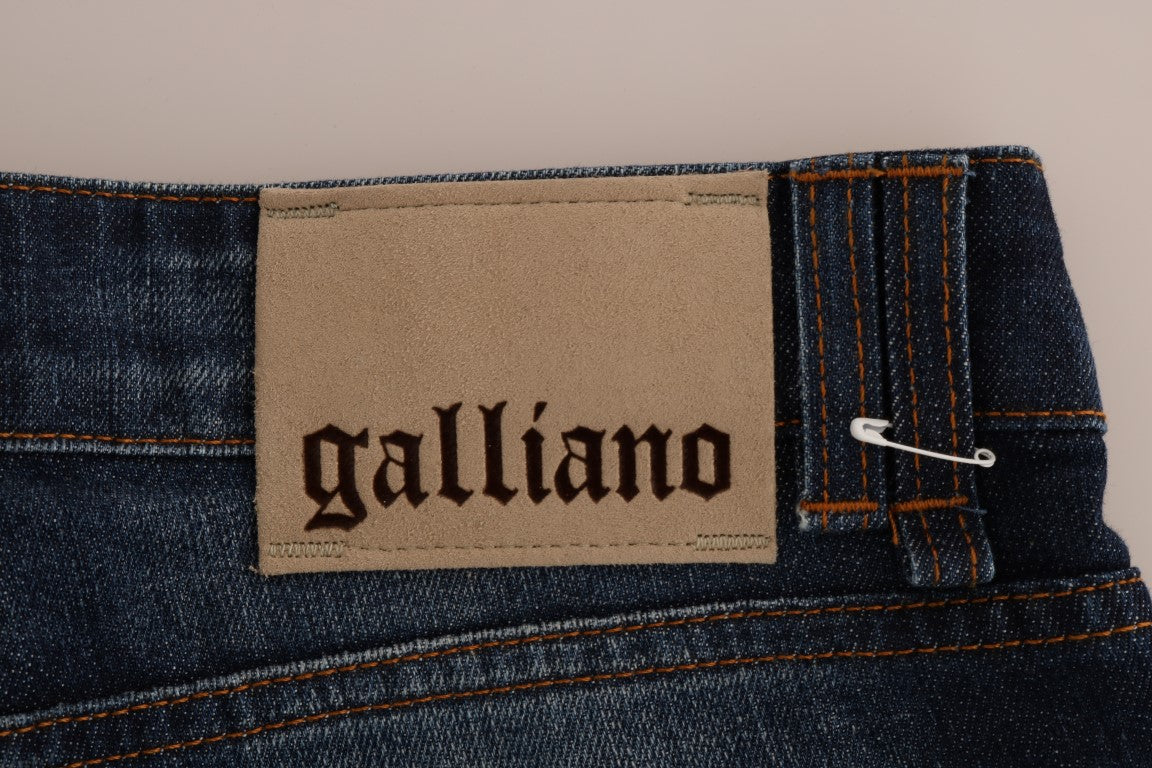John Galliano Blue Wash Cotton Stretch Skinny Jeans
