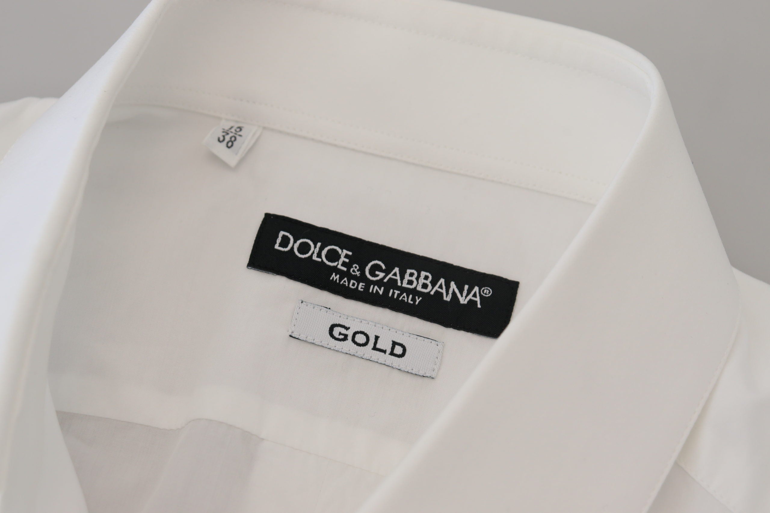 Dolce & Gabbana Бяла памучна тънка официална рокля ЗЛАТНА риза