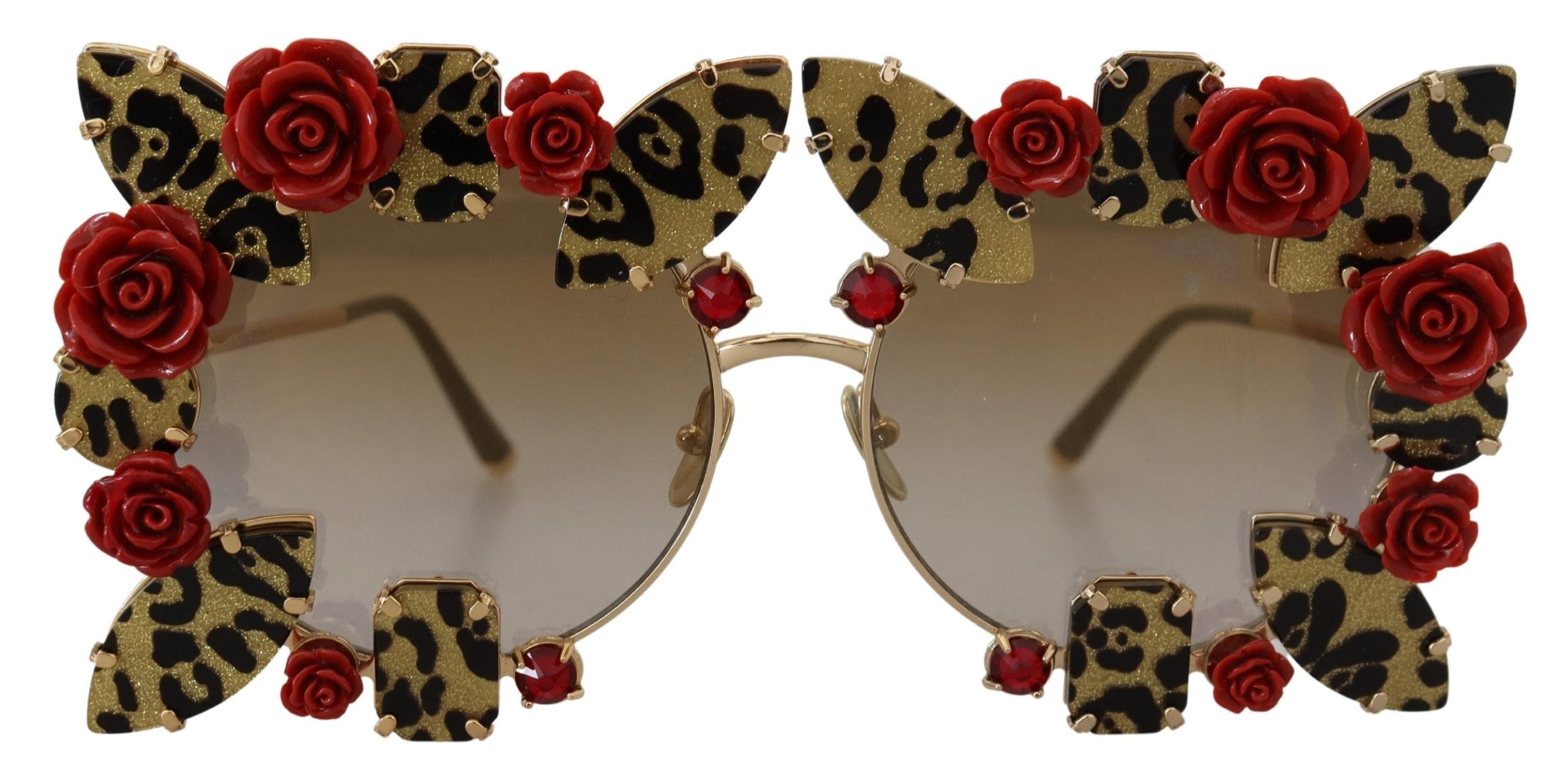 Слънчеви очила Dolce & Gabbana със златни метални рамки, украсени с рози DG2207B