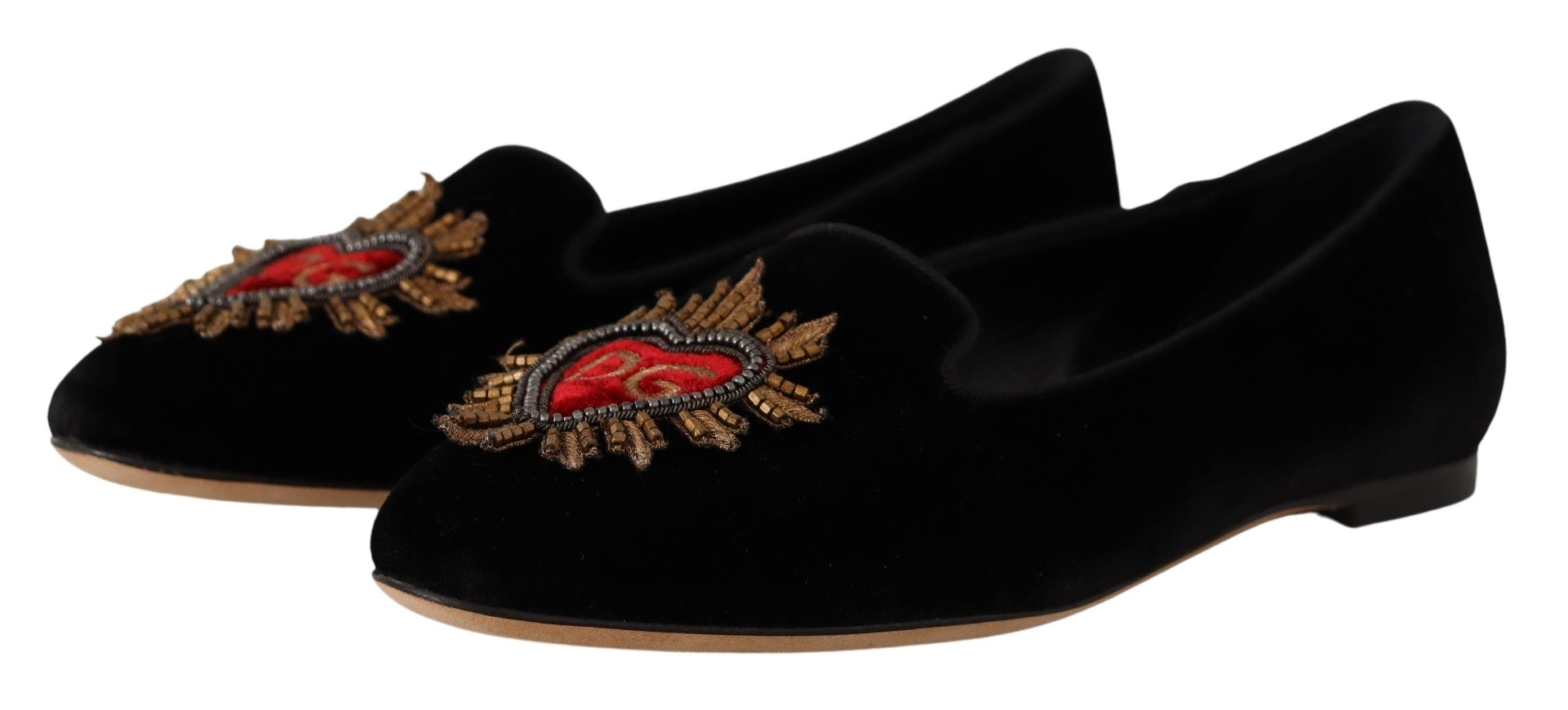 Черни обувки Dolce & Gabbana DG Sacred Heart Patch Slip On