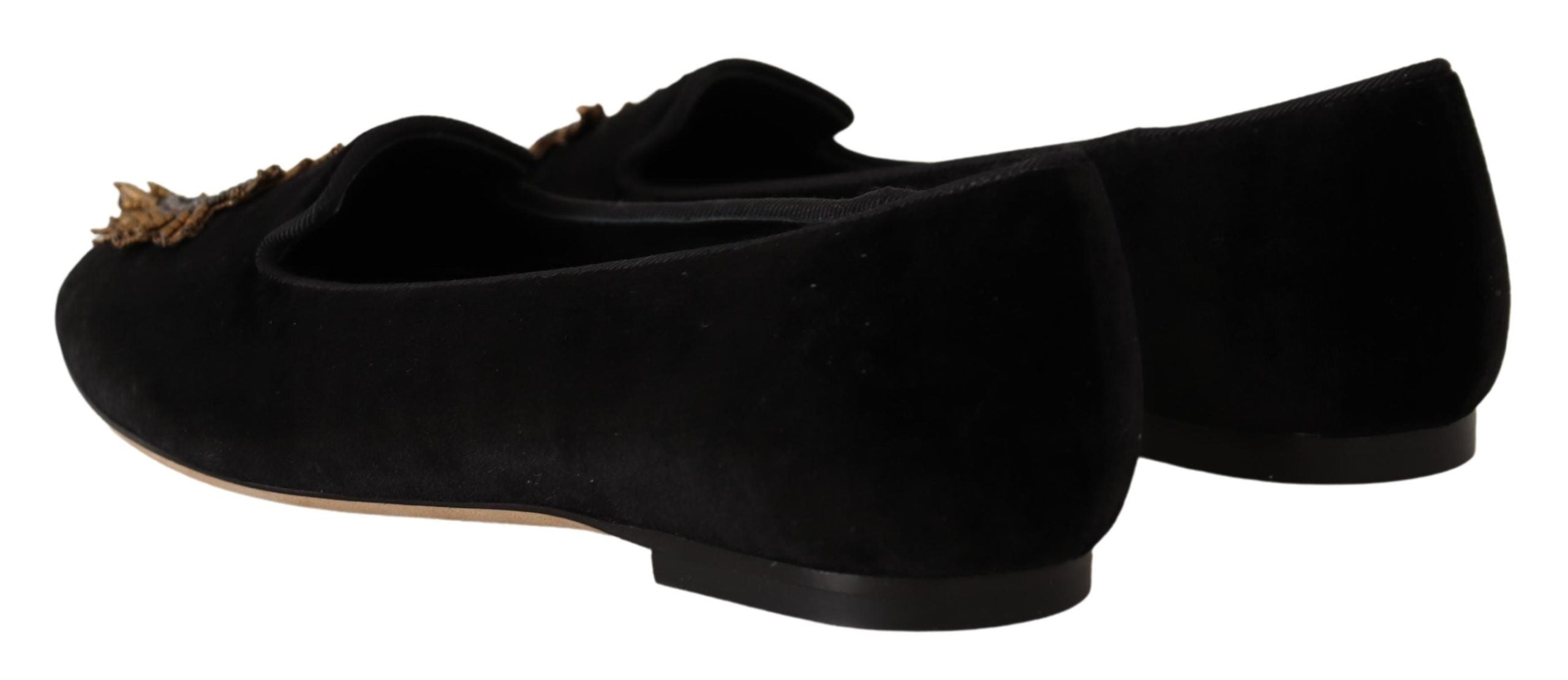 Черни обувки Dolce & Gabbana DG Sacred Heart Patch Slip On