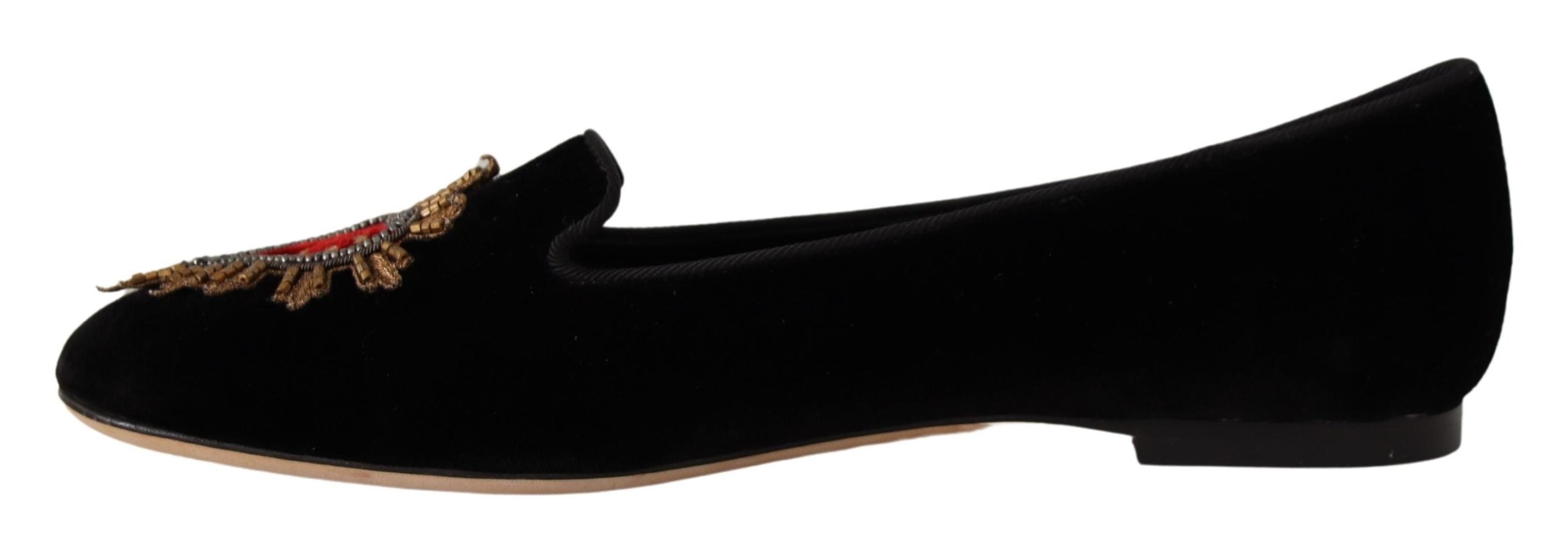 Черни обувки Dolce & Gabbana DG Sacred Heart Patch Slip On
