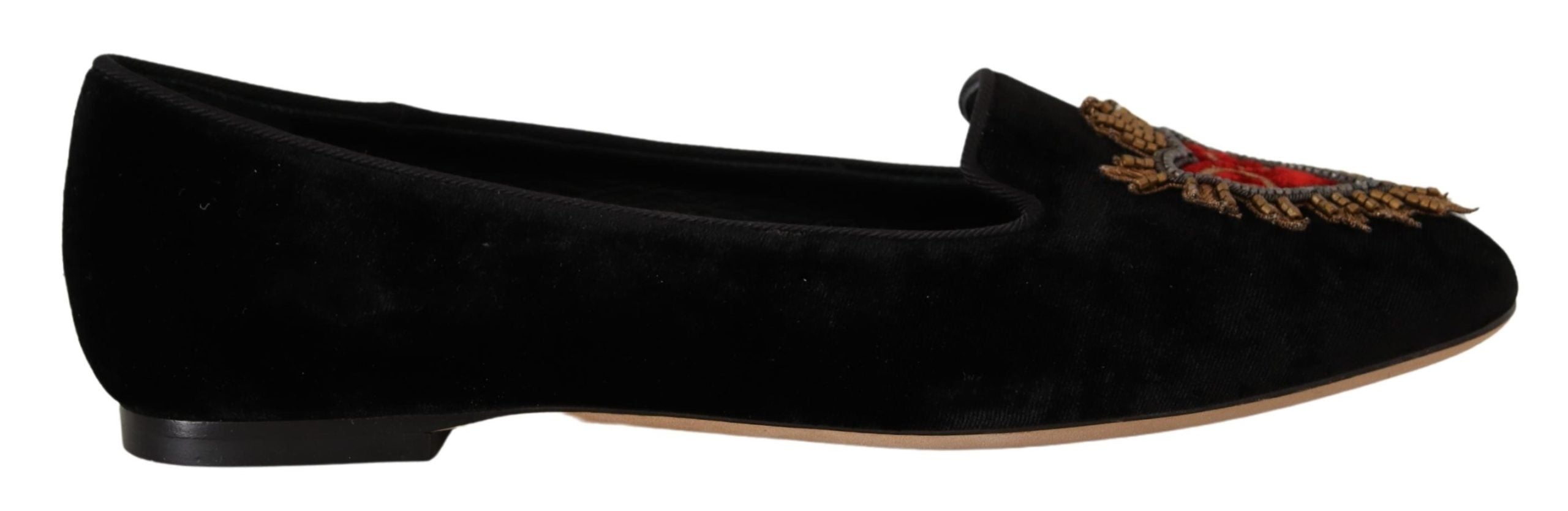 Черни обувки Dolce & Gabbana DG Sacred Heart Patch Slip On