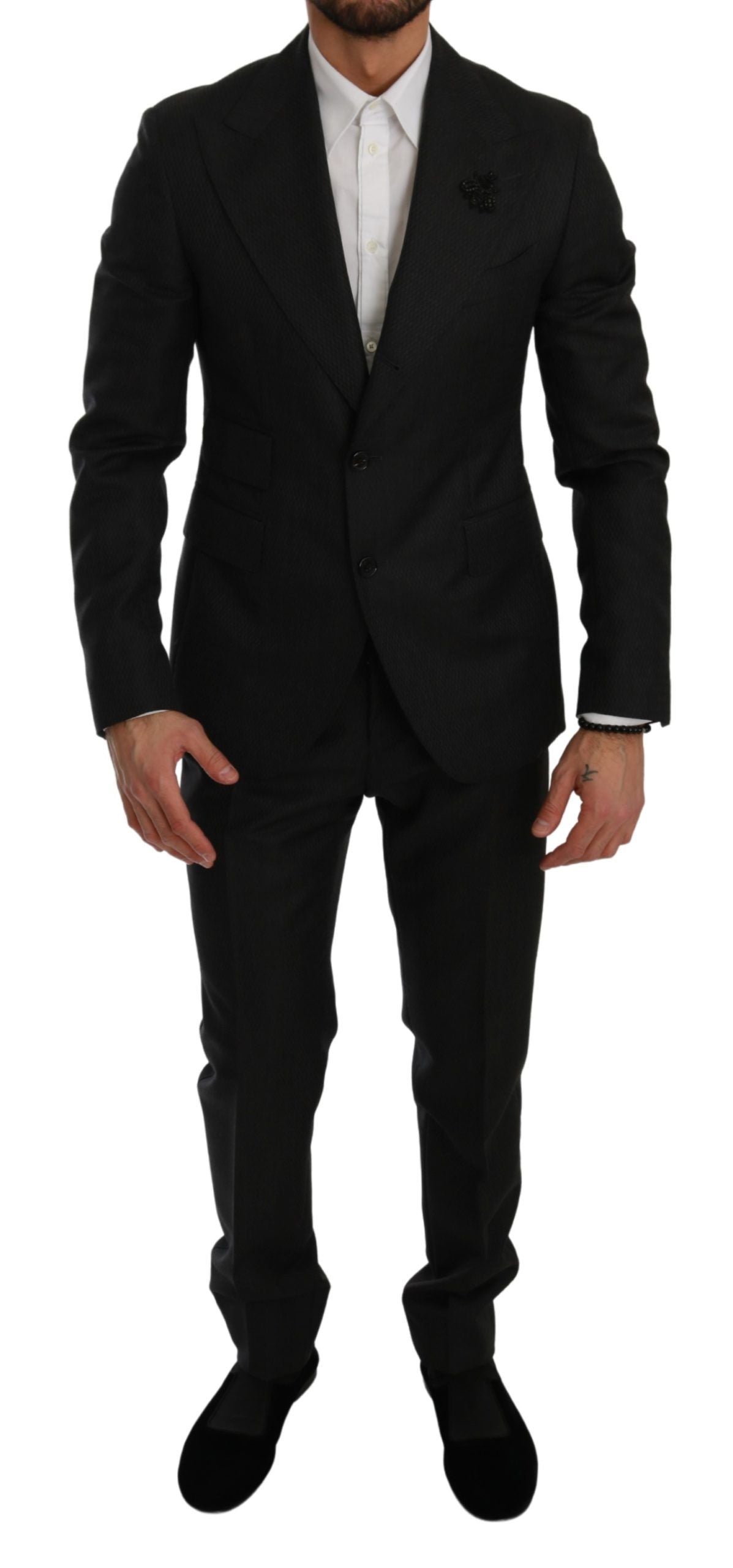 Dolce & Gabbana Black Crystal Bee Slim Fit костюм от 2 части