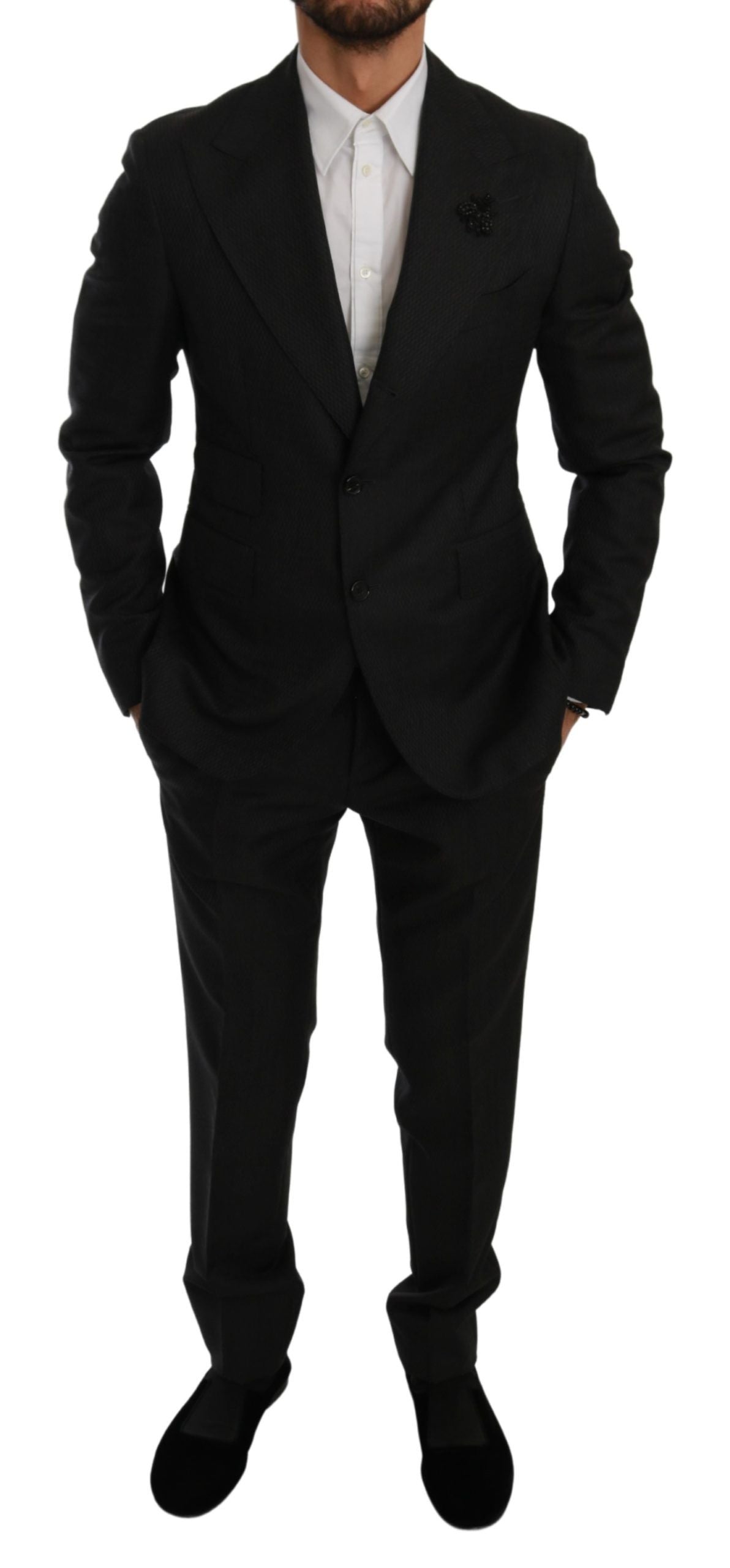 Dolce & Gabbana Black Crystal Bee Slim Fit костюм от 2 части