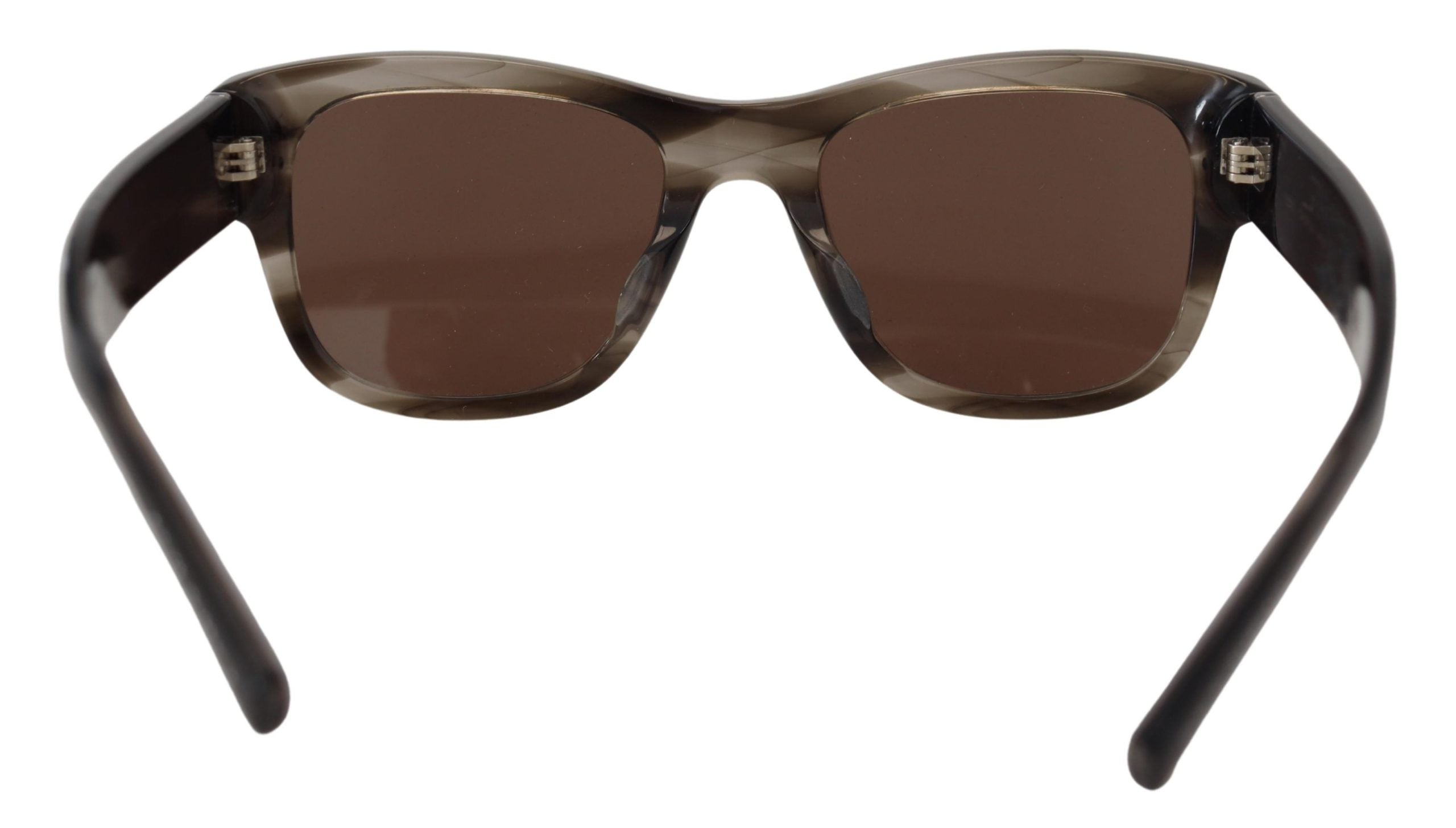 Кафяви ацетатни квадратни слънчеви очила Dolce & Gabbana DG338F