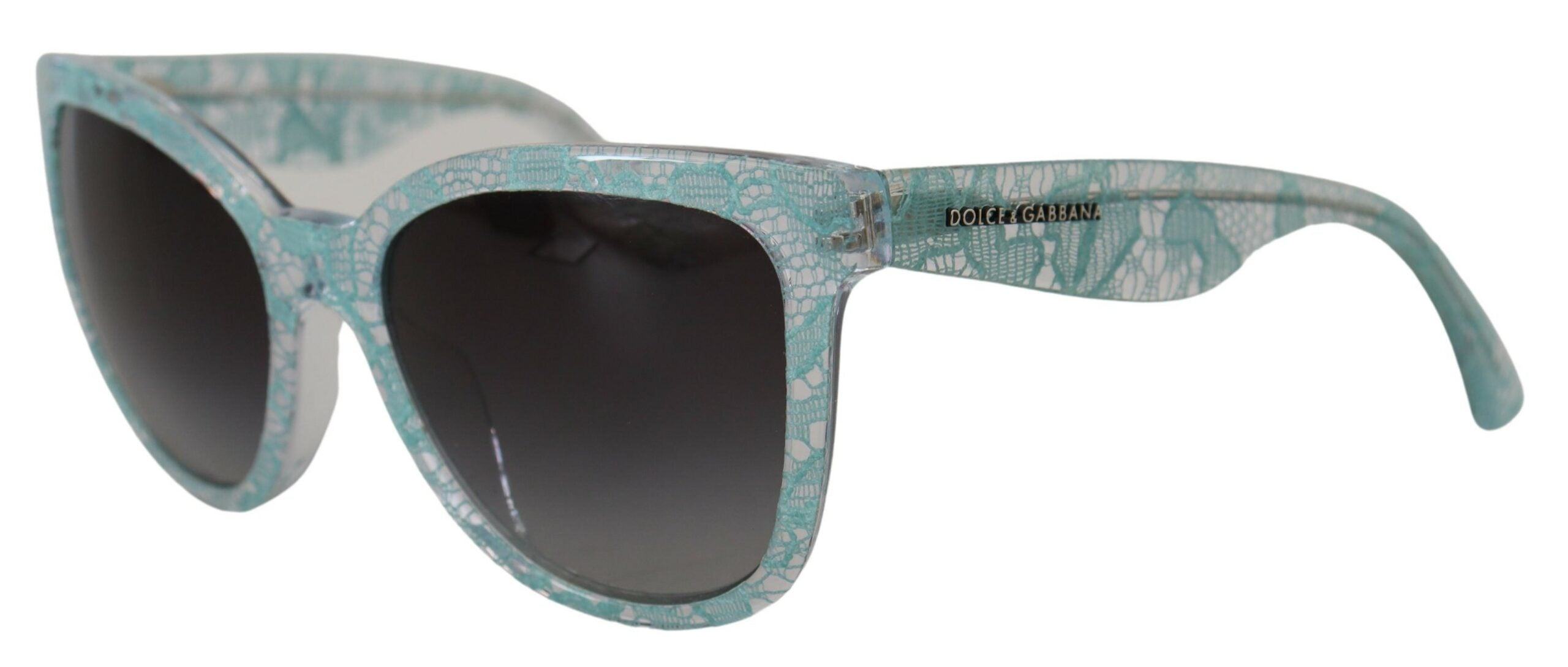 Сини слънчеви очила Dolce & Gabbana DG4190 с кристален ацетат и пеперуда