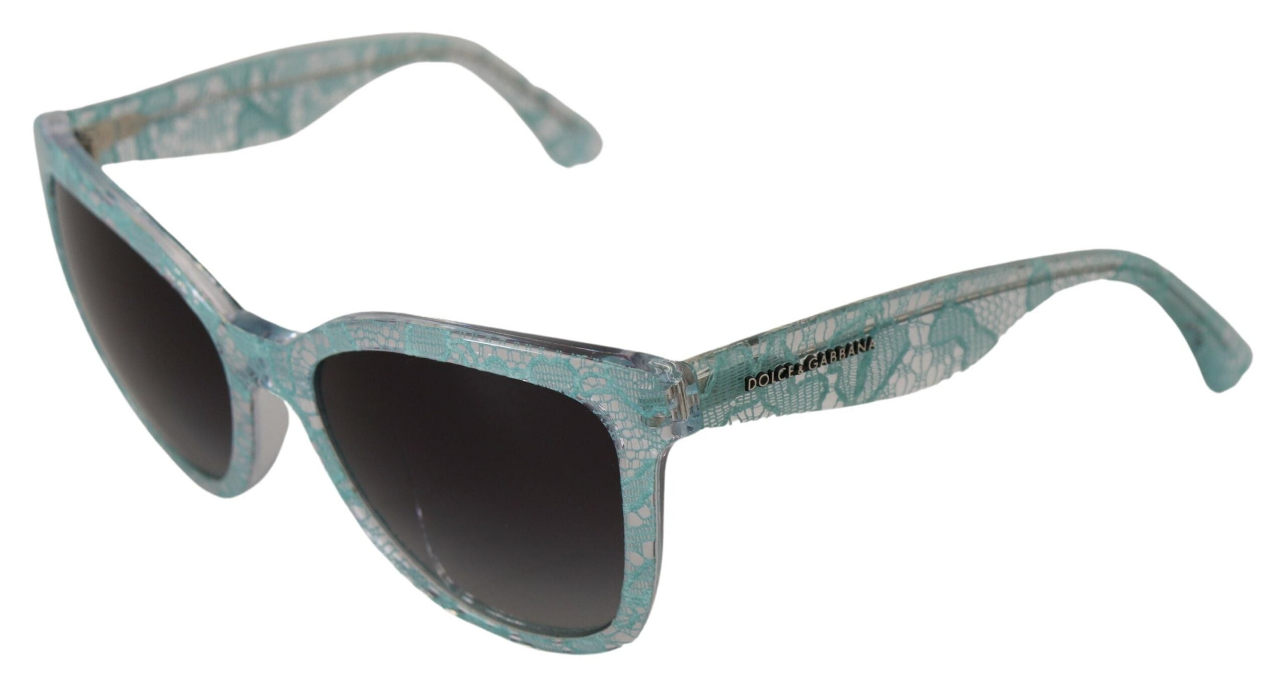 Сини слънчеви очила Dolce & Gabbana DG4190 с кристален ацетат и пеперуда