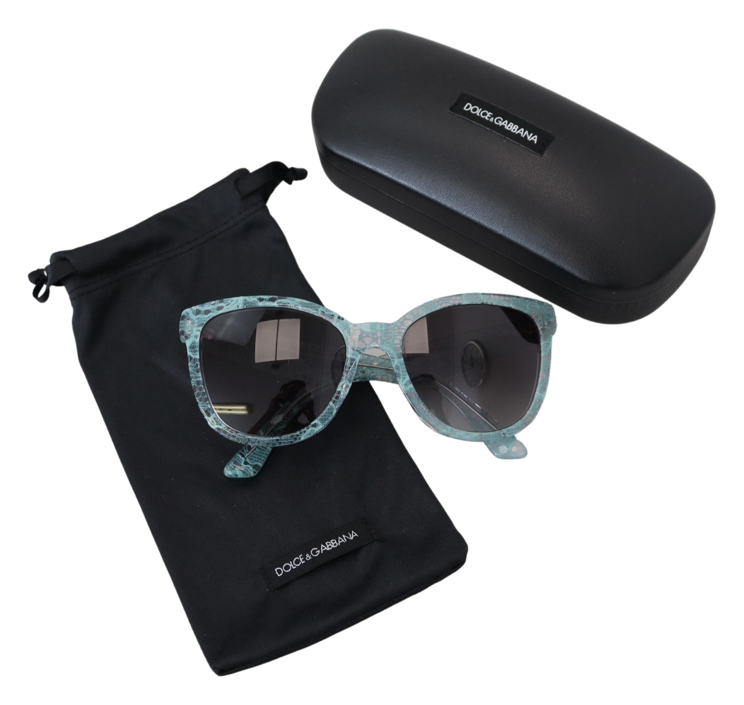 Сини слънчеви очила Dolce & Gabbana DG4190 с кристален ацетат и пеперуда