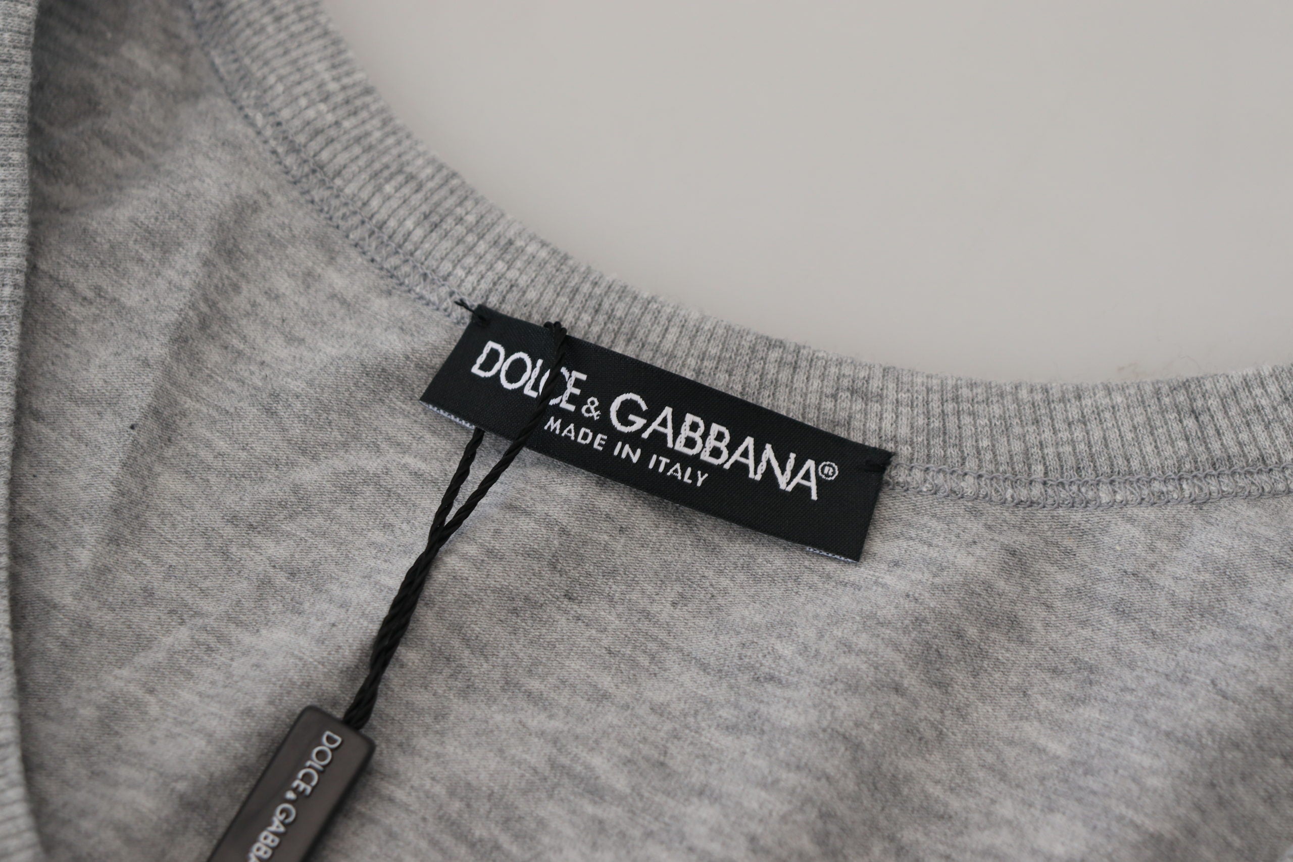 Dolce & Gabbana сива памучна мъжка тениска без ръкави с лого