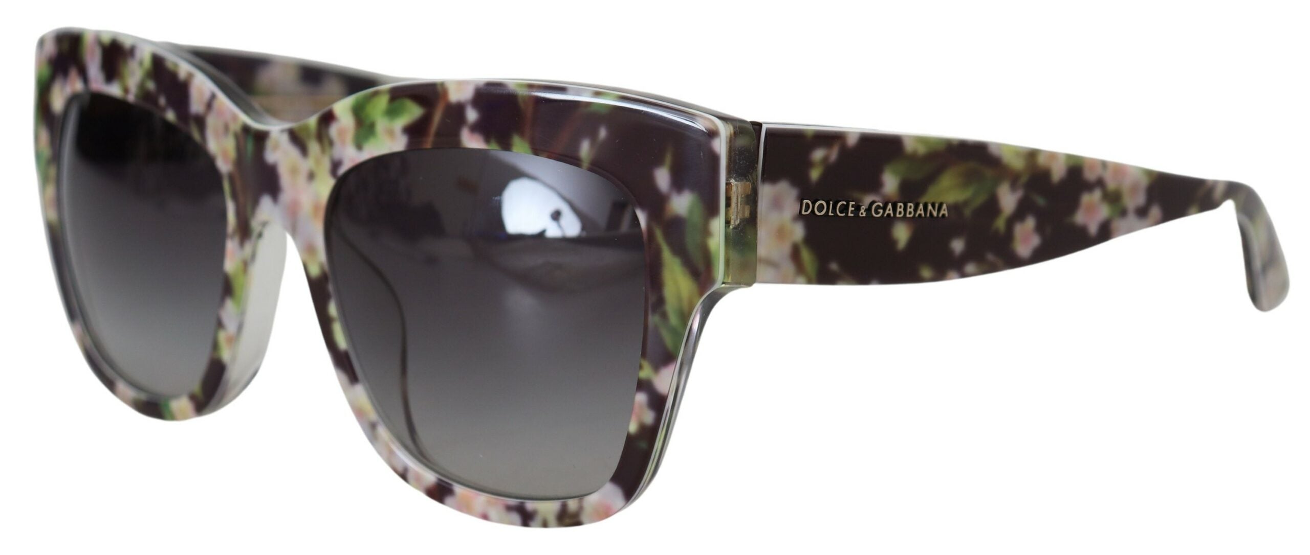 Черни слънчеви очила Dolce & Gabbana DG4231F с флорален ацетат правоъгълник