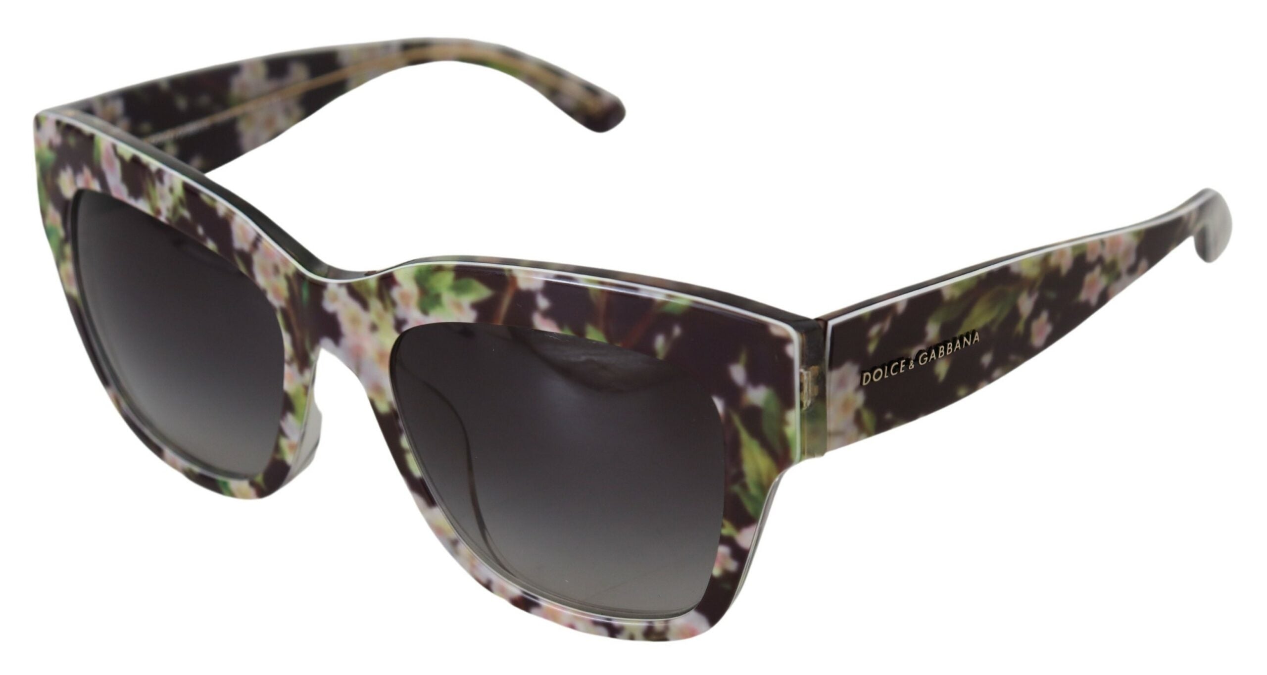 Черни слънчеви очила Dolce & Gabbana DG4231F с флорален ацетат правоъгълник