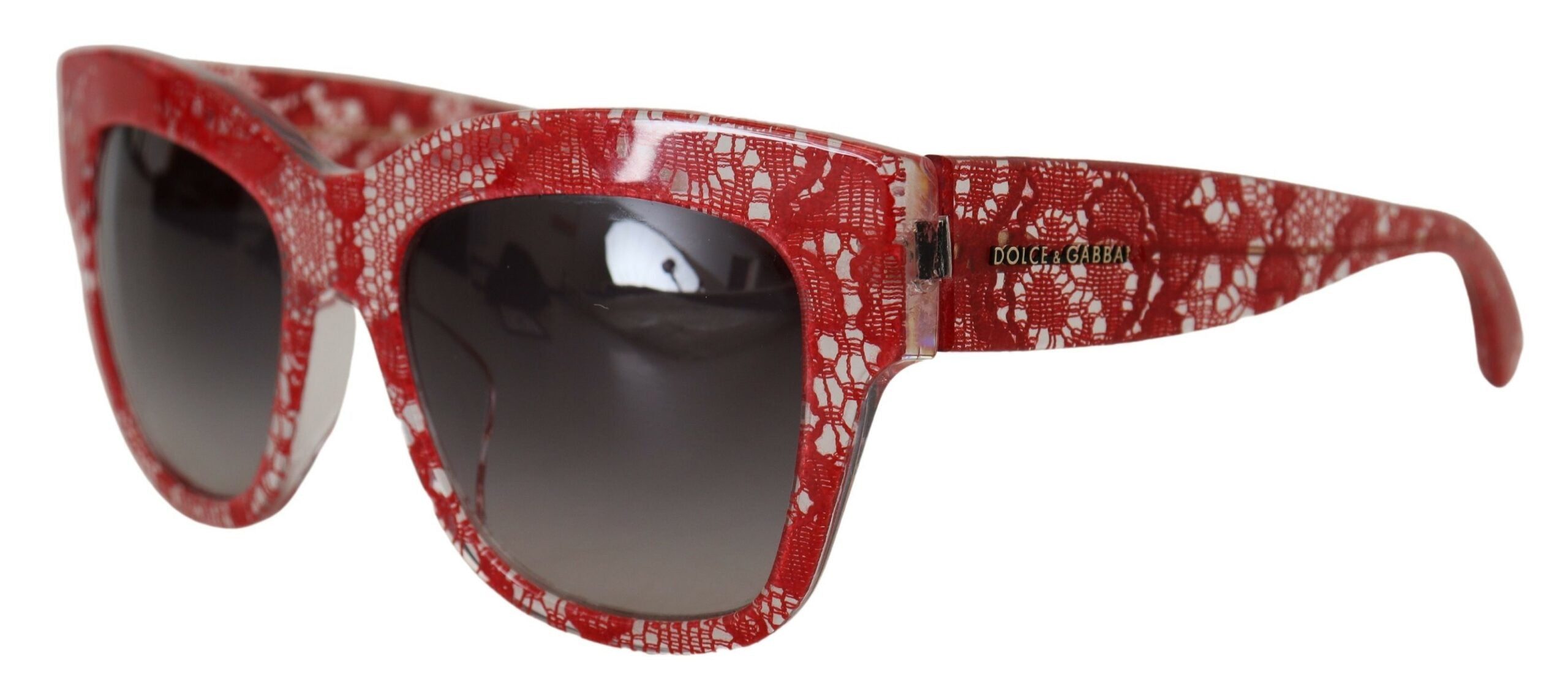 Червени слънчеви очила Dolce & Gabbana DG4231F с правоъгълен дантелен ацетат