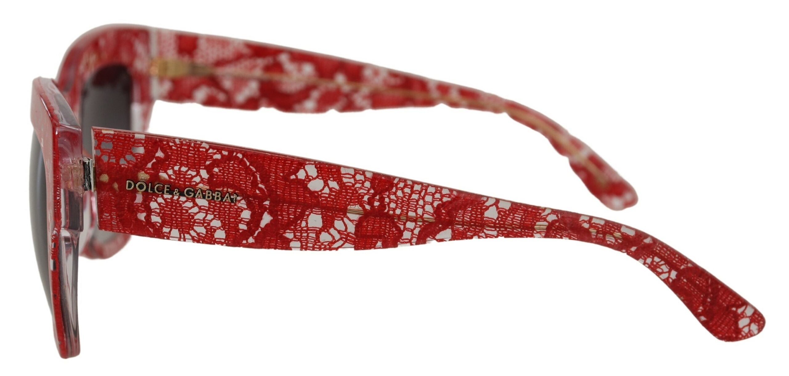 Червени слънчеви очила Dolce & Gabbana DG4231F с правоъгълен дантелен ацетат