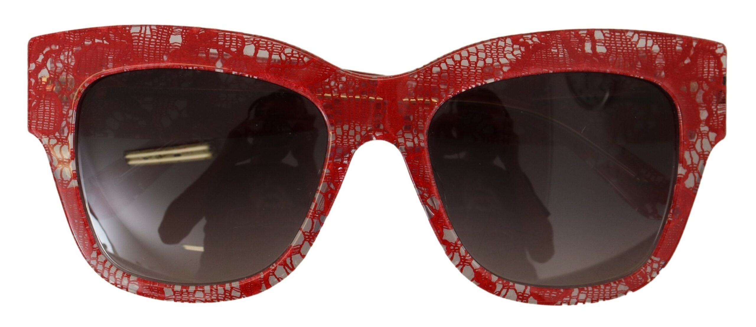 Червени слънчеви очила Dolce & Gabbana DG4231F с правоъгълен дантелен ацетат