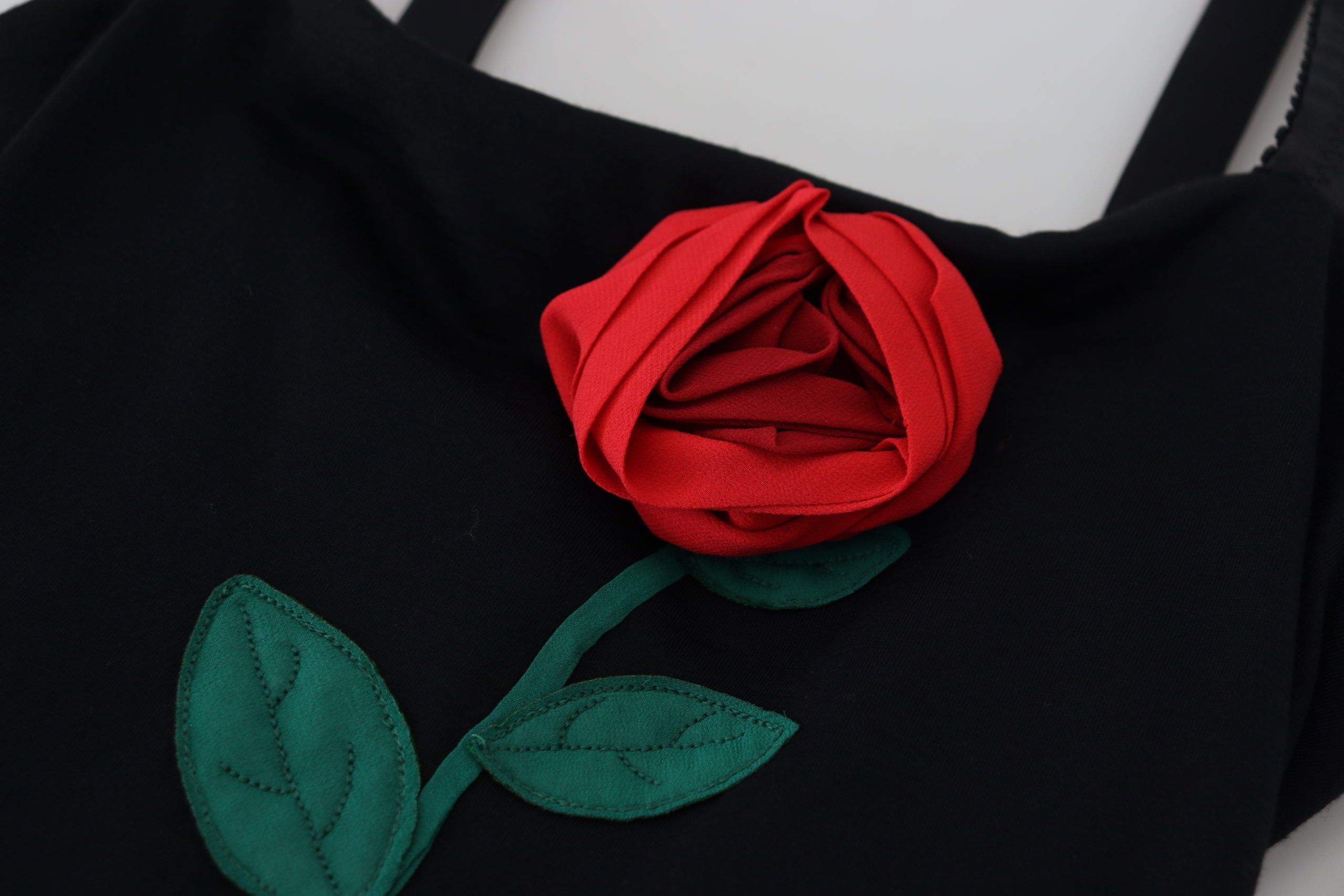 Dolce & Gabbana черна обвивка Bodycon Stretch Roses рокля