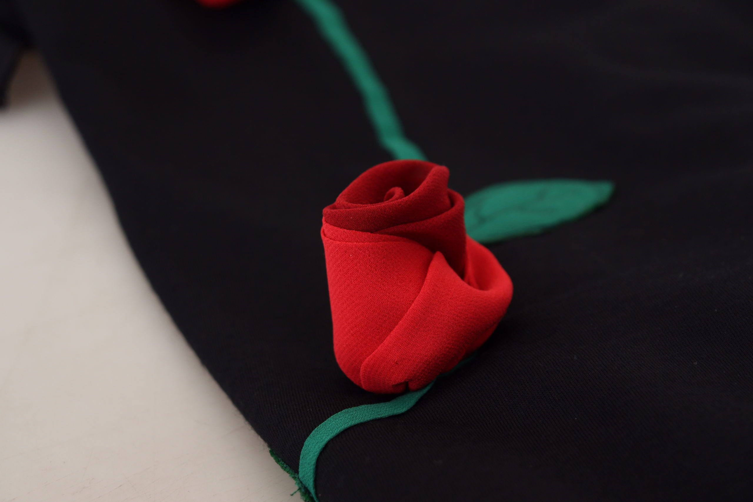 Dolce & Gabbana черна обвивка Bodycon Stretch Roses рокля