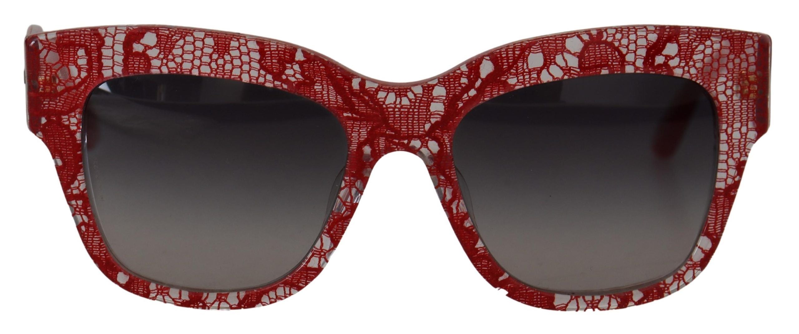 Слънчеви очила Dolce & Gabbana с червен дантелен ацетат и правоъгълник DG4231F