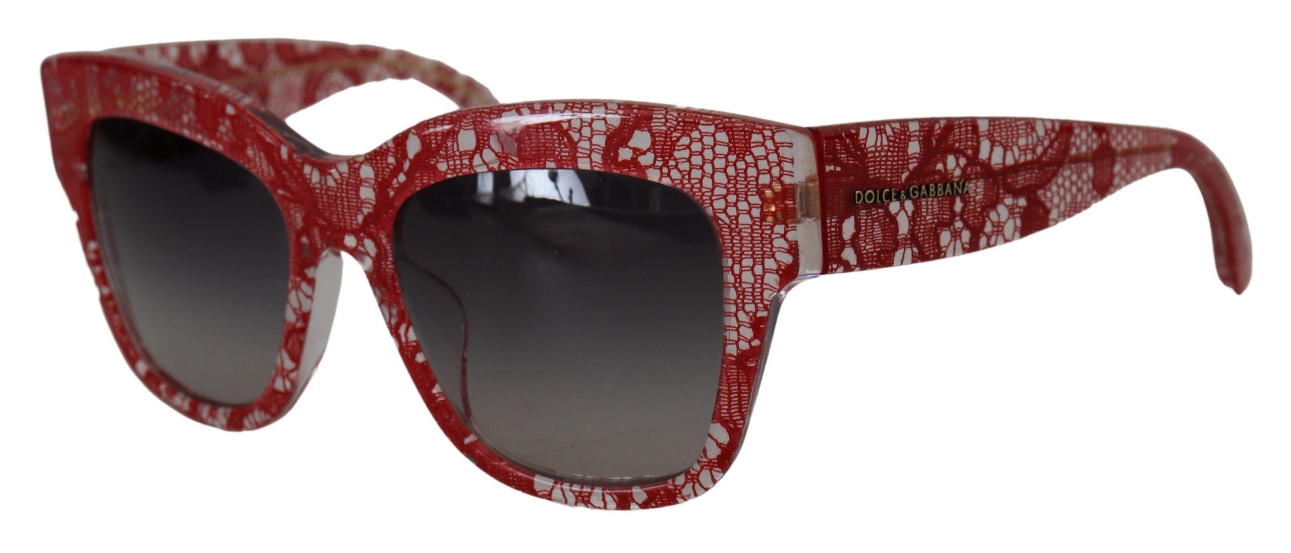 Слънчеви очила Dolce & Gabbana с червен дантелен ацетат и правоъгълник DG4231F