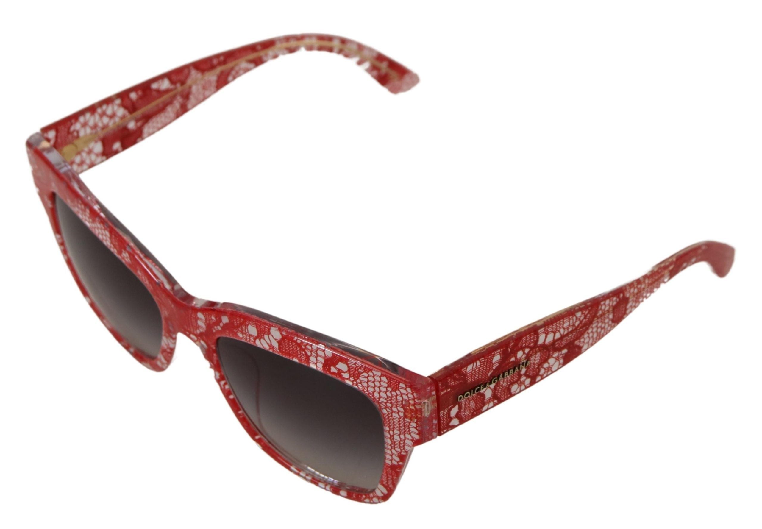 Слънчеви очила Dolce & Gabbana с червен дантелен ацетат и правоъгълник DG4231F
