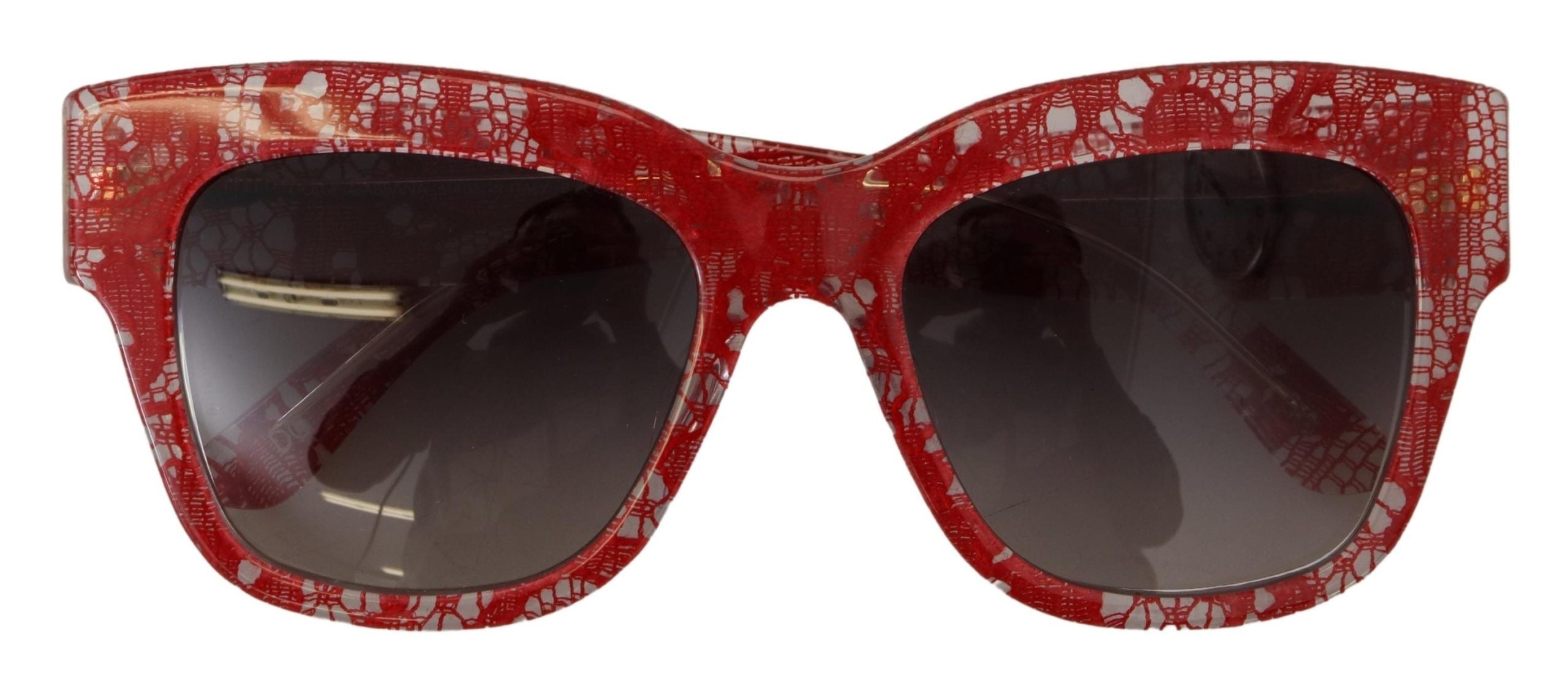 Слънчеви очила Dolce & Gabbana с червен дантелен ацетат и правоъгълник DG4231F