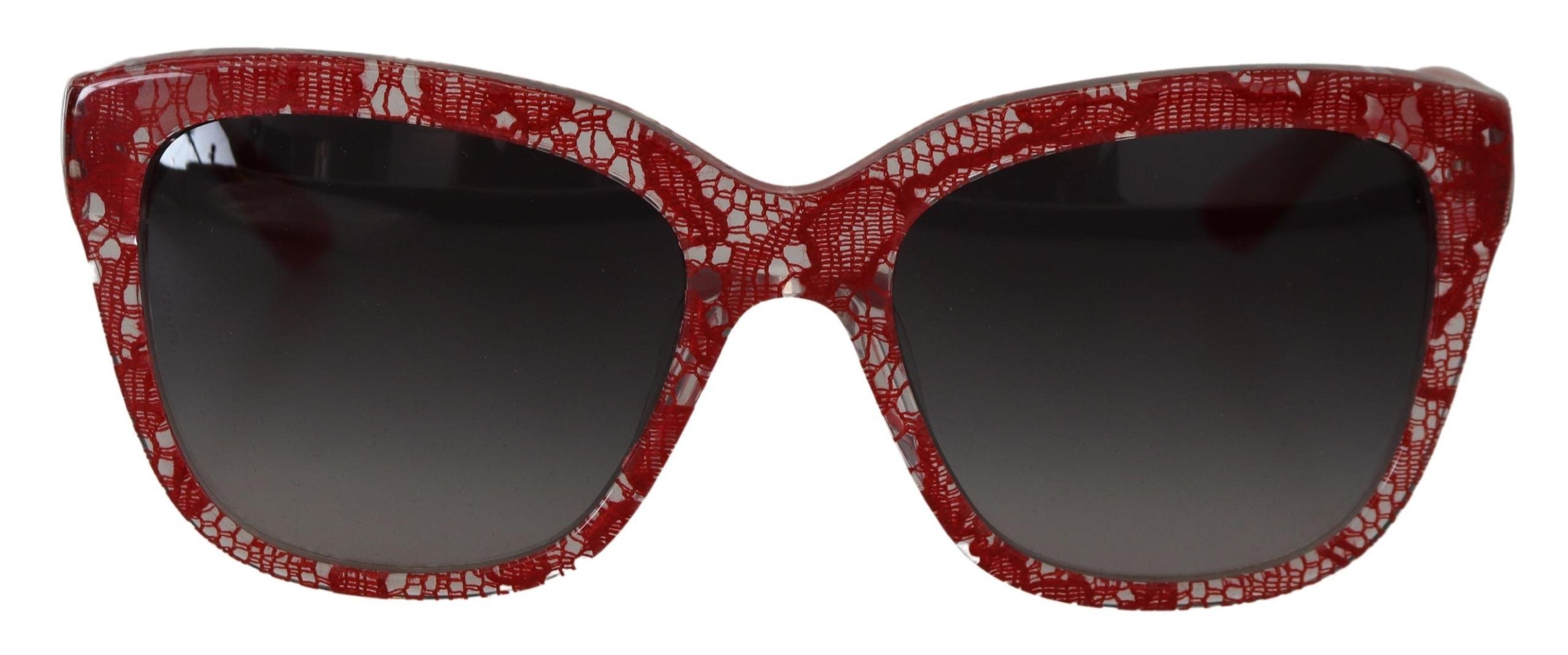 Слънчеви очила Dolce & Gabbana с червен дантелен ацетат и правоъгълник DG4226F