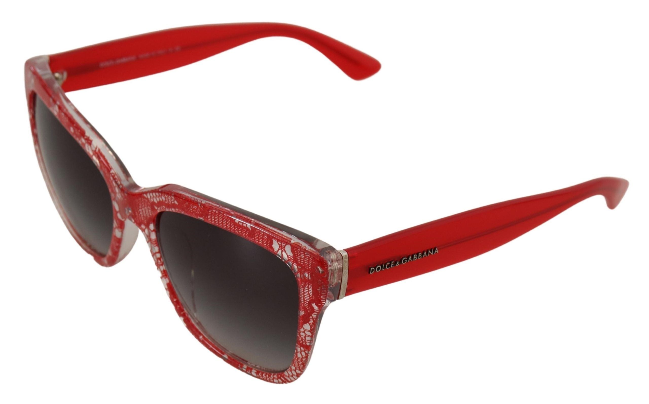 Слънчеви очила Dolce & Gabbana с червен дантелен ацетат и правоъгълник DG4226F